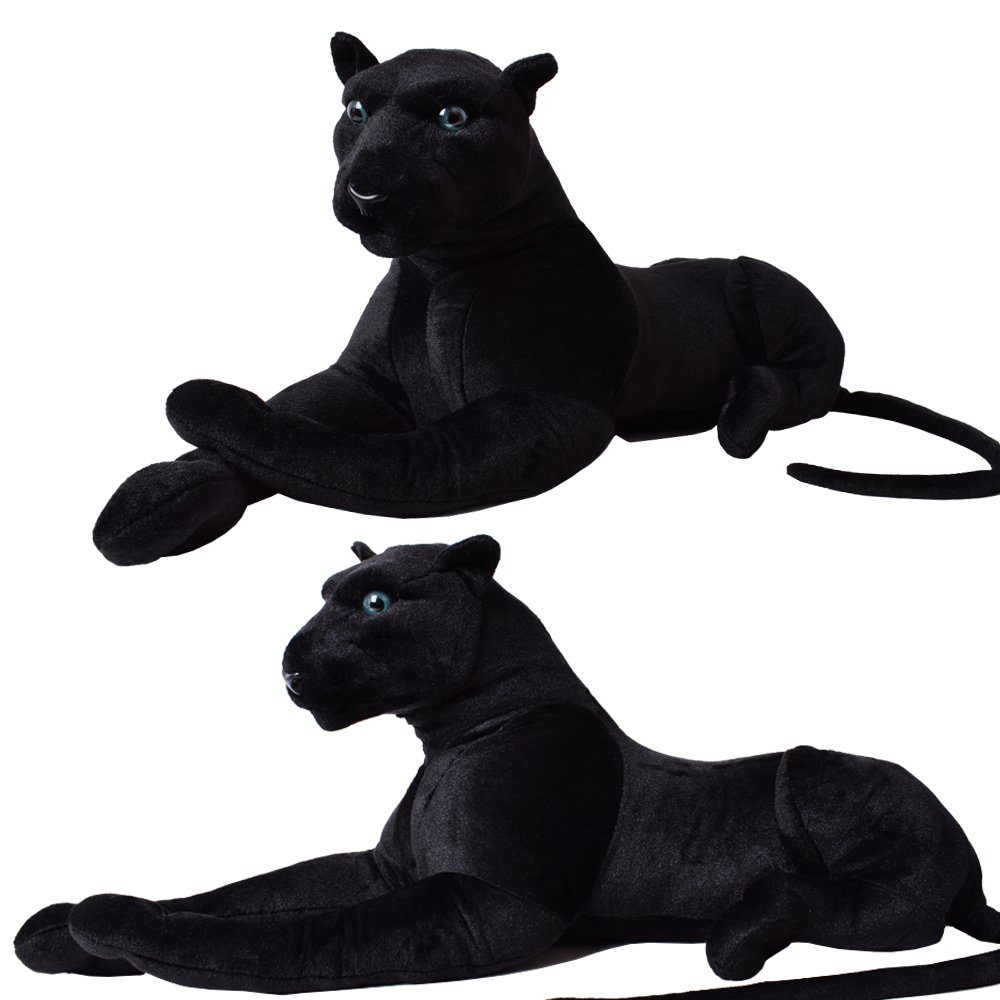 TE-Trend Kuscheltier 80cm Panther Plüsctier Stofftier Raubkatze Großkatze schwarz