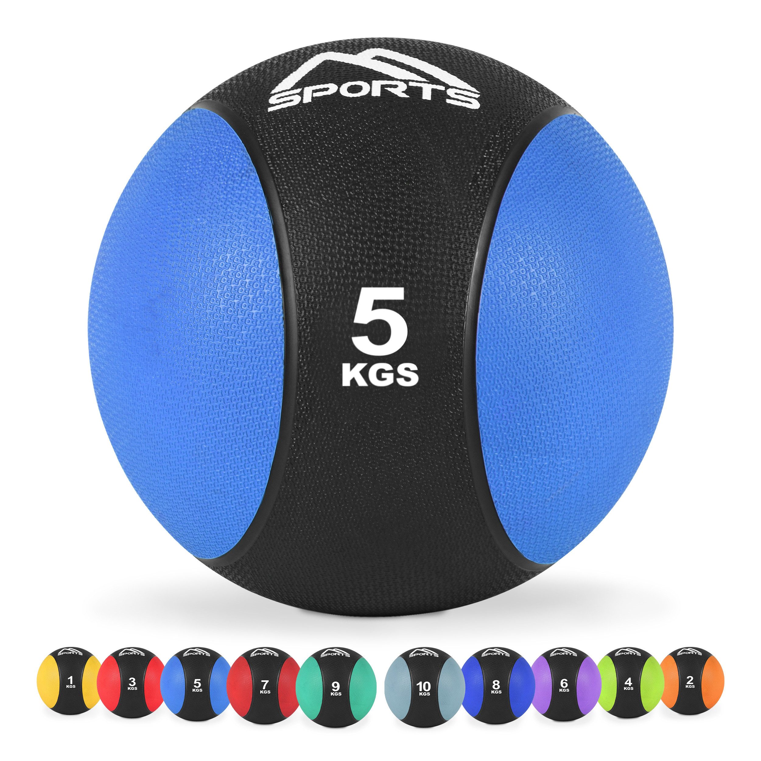 MSports® Medizinball Medizinball 1 – 10 kg – inkl. Übungsposter