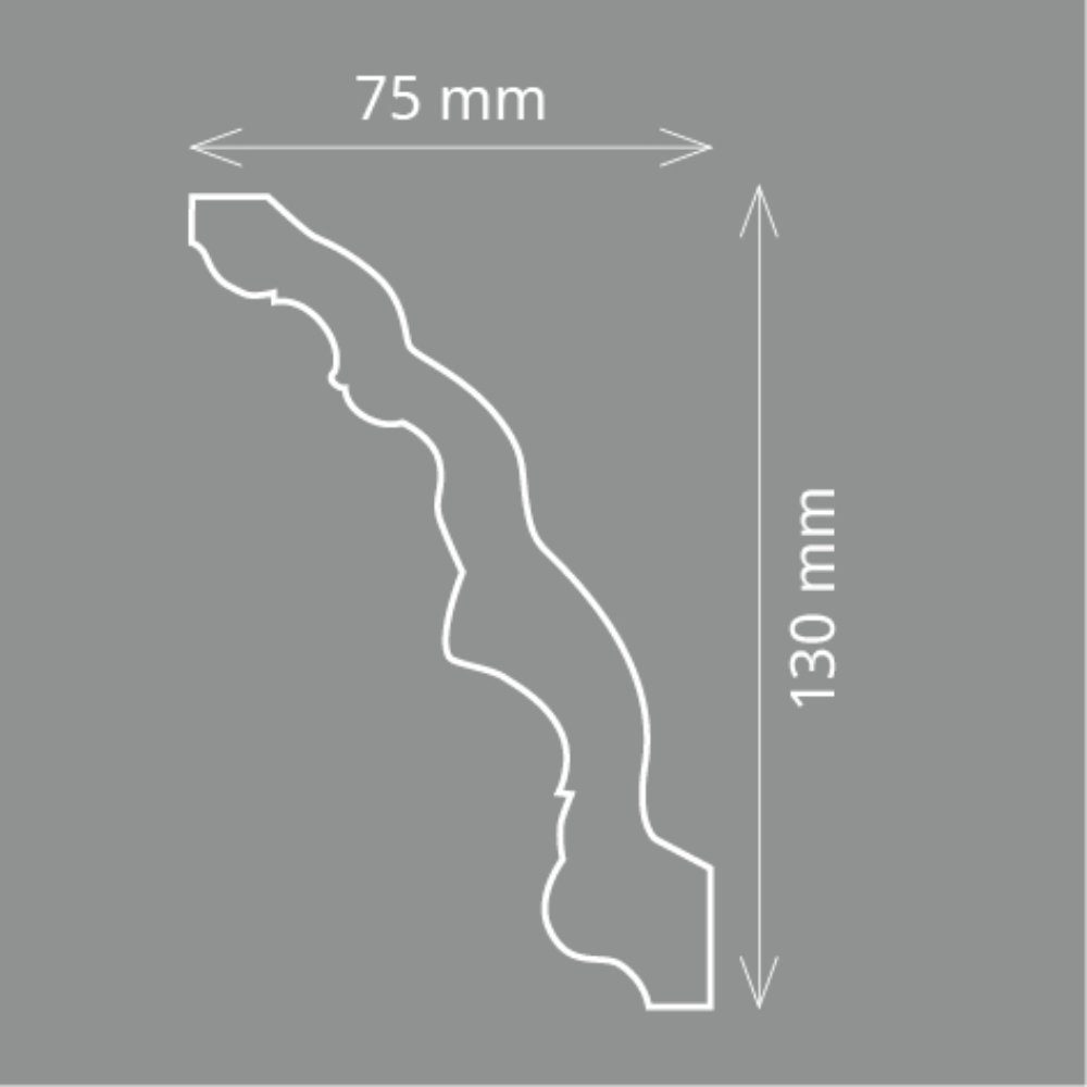 Homestar Zierleiste Andrea (75 x 130 mm), Länge 2m, einfache Montage durch günstig online kaufen