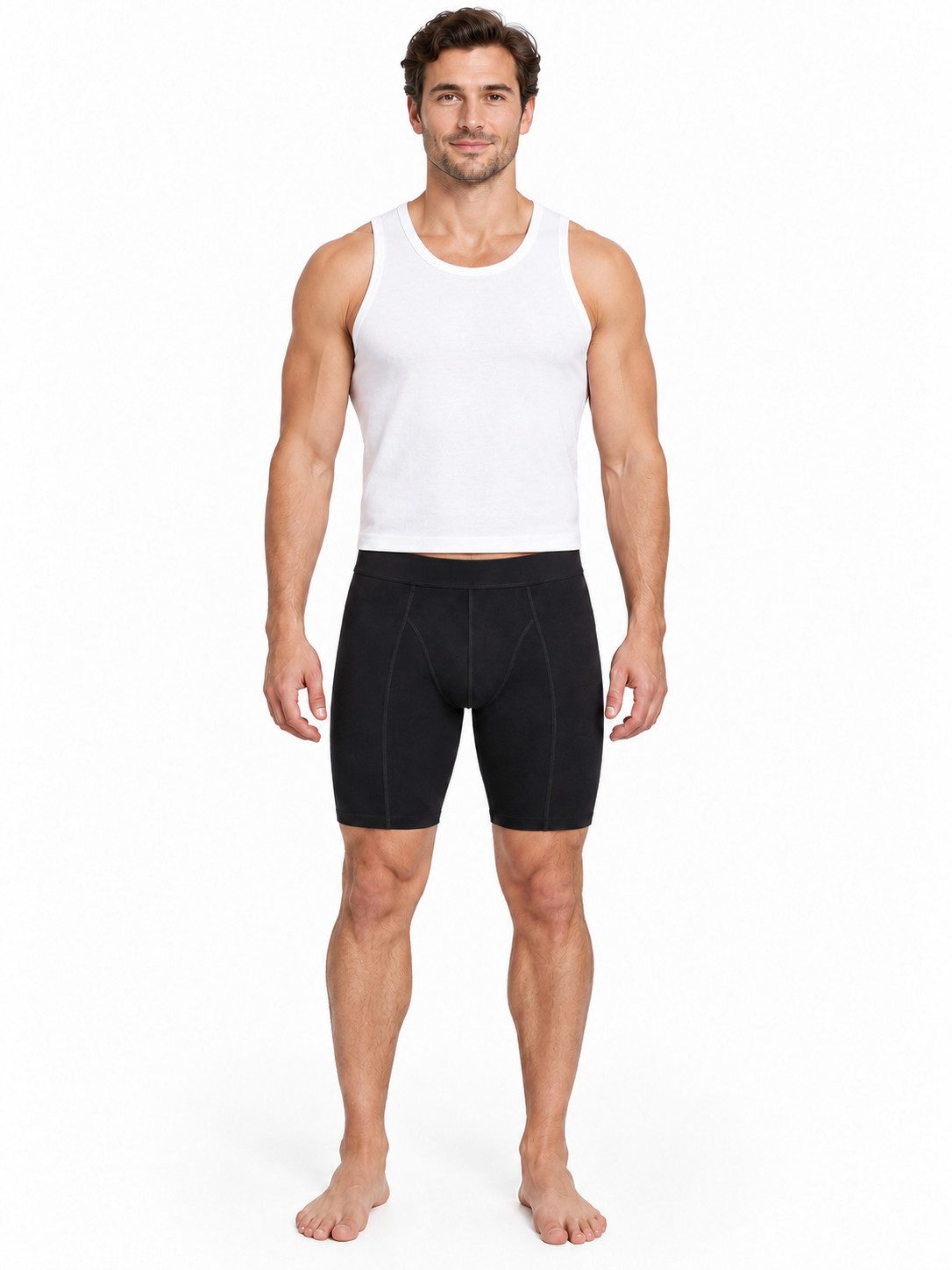 Tutku Elit Langer Boxer 3er-5er Pack Herren Boxershorts langes Bein – Schwarz, Weiß, Navy Blau (5-St) Langes Bein-Design - Elastische Taille – Bild 2 von 5