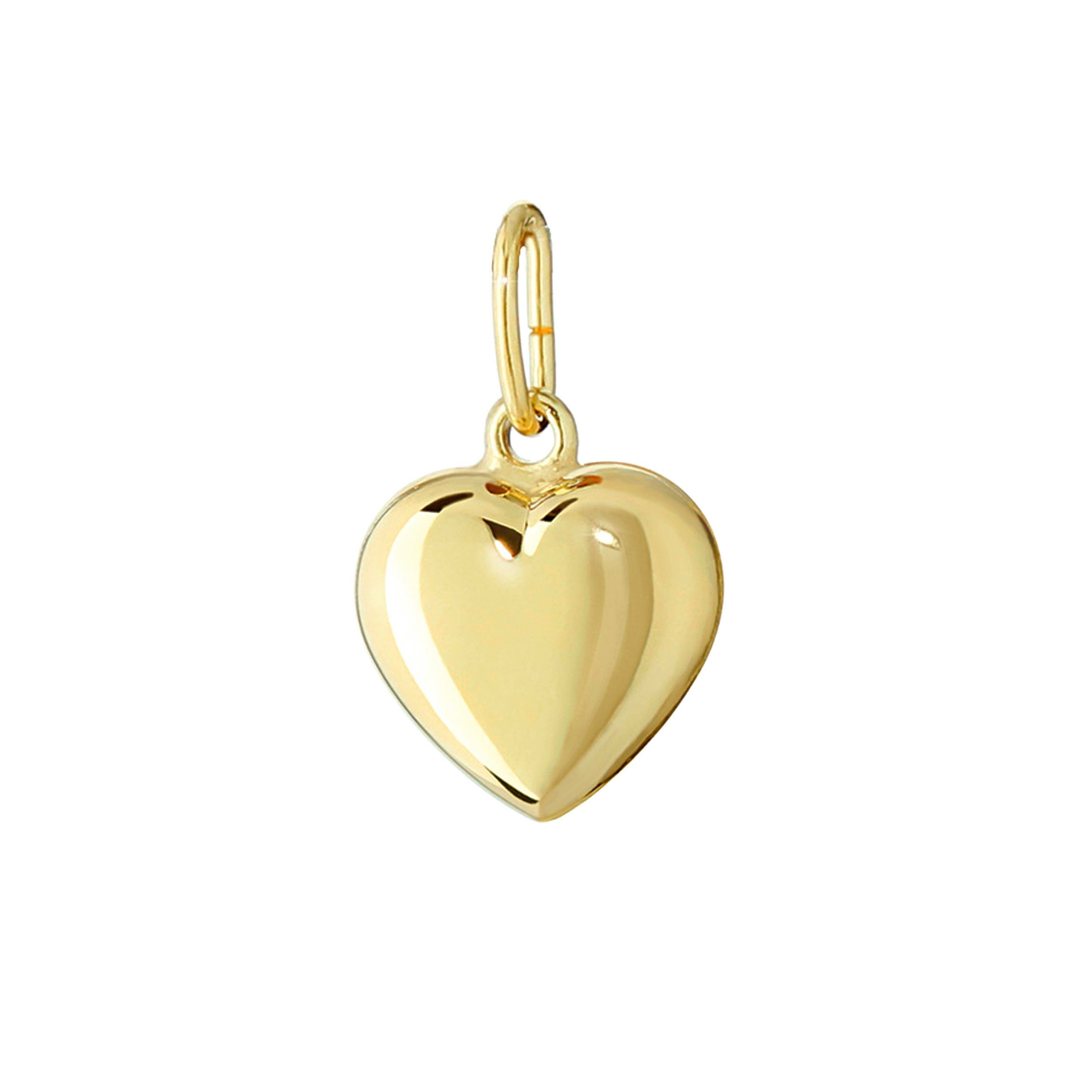 Kettenanhänger Kettenanhänger Herz 750 Gelb Gold 18 Karat 10x8mm hochglanz Damen Amul