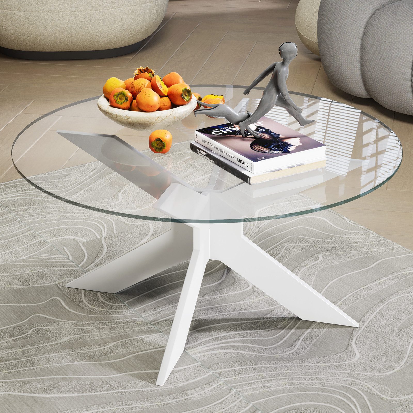 TWSOUL Couchtisch Moderner runder Couchtisch mit günstig online kaufen