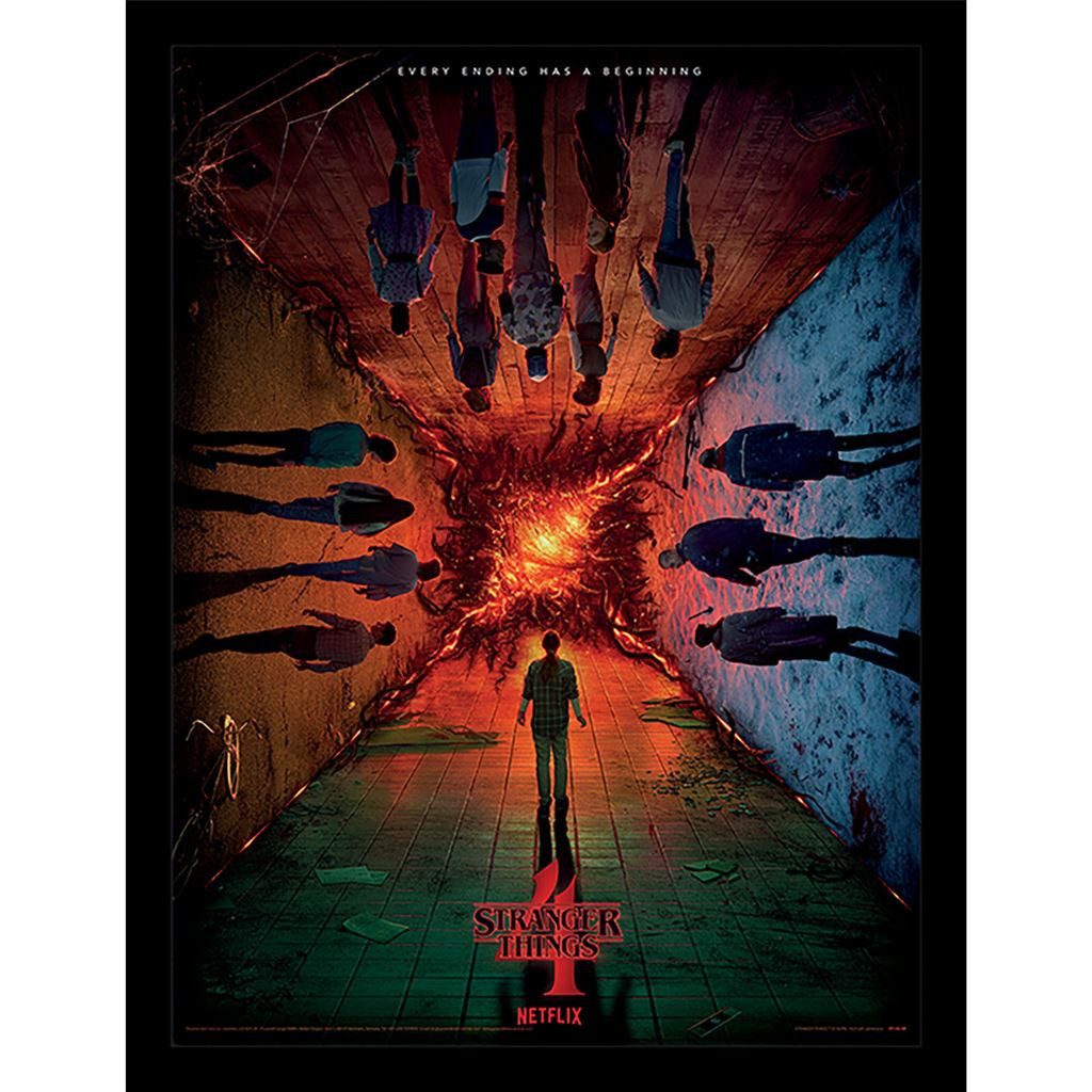 Stranger things Bild mit Rahmen Every Ending Has A Beginning Season 4, Gerahmtes Bild Kunstdruck