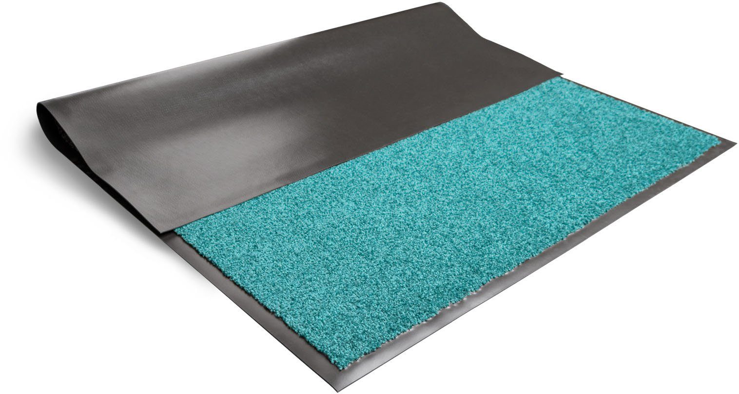 Fußmatte CLEAN, Primaflor-Ideen 8,5 in türkis waschbar Textil, große Höhe: Schmutzfangmatte, mm, Farbauswahl, rechteckig