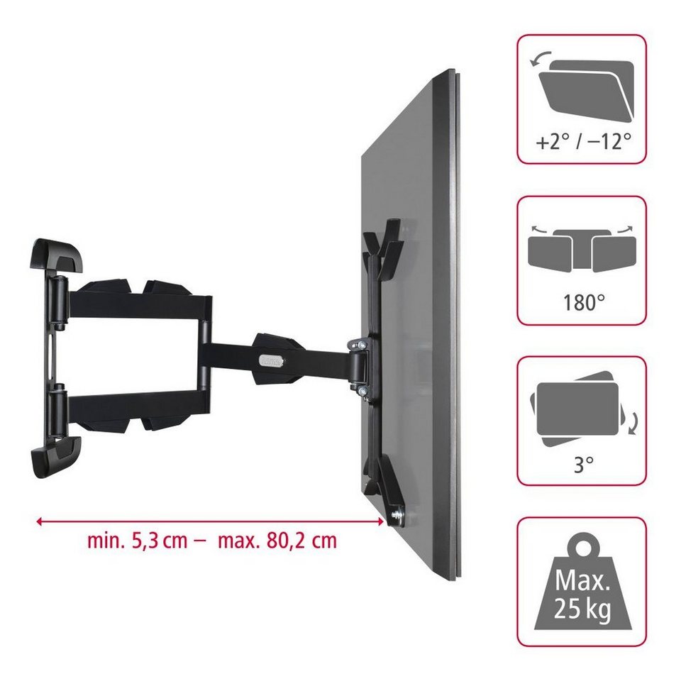 Tv Wandhalterung 65 Zoll 180 Grad Schwenkbar Hama TV Halterung (schwenkbar, ausziehbar, langer Arm, 32-65“ VESA