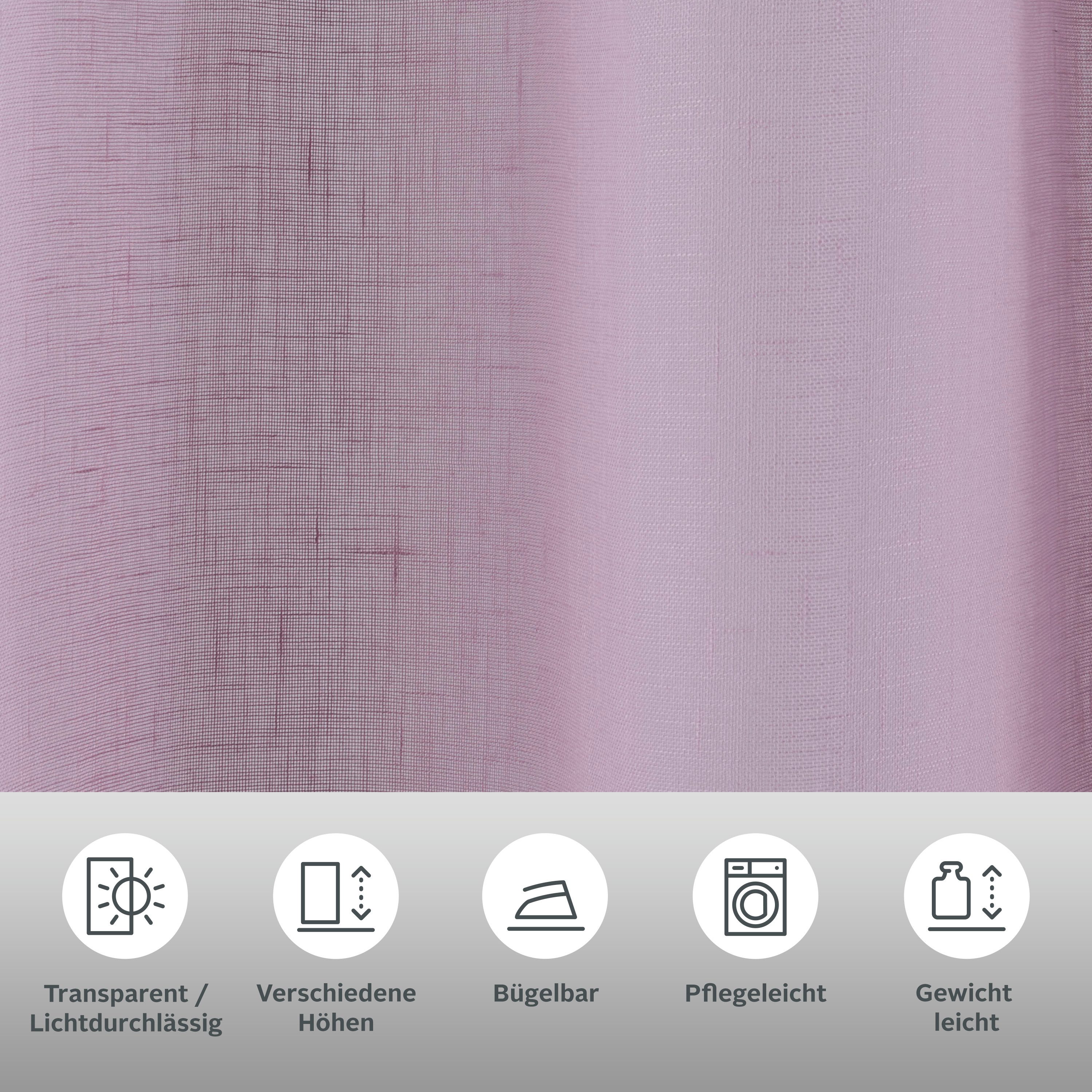 OTTO home Gardine Mara (1 St), Ösen, transparent, transparent, Leinen Optik, monochrom, basic