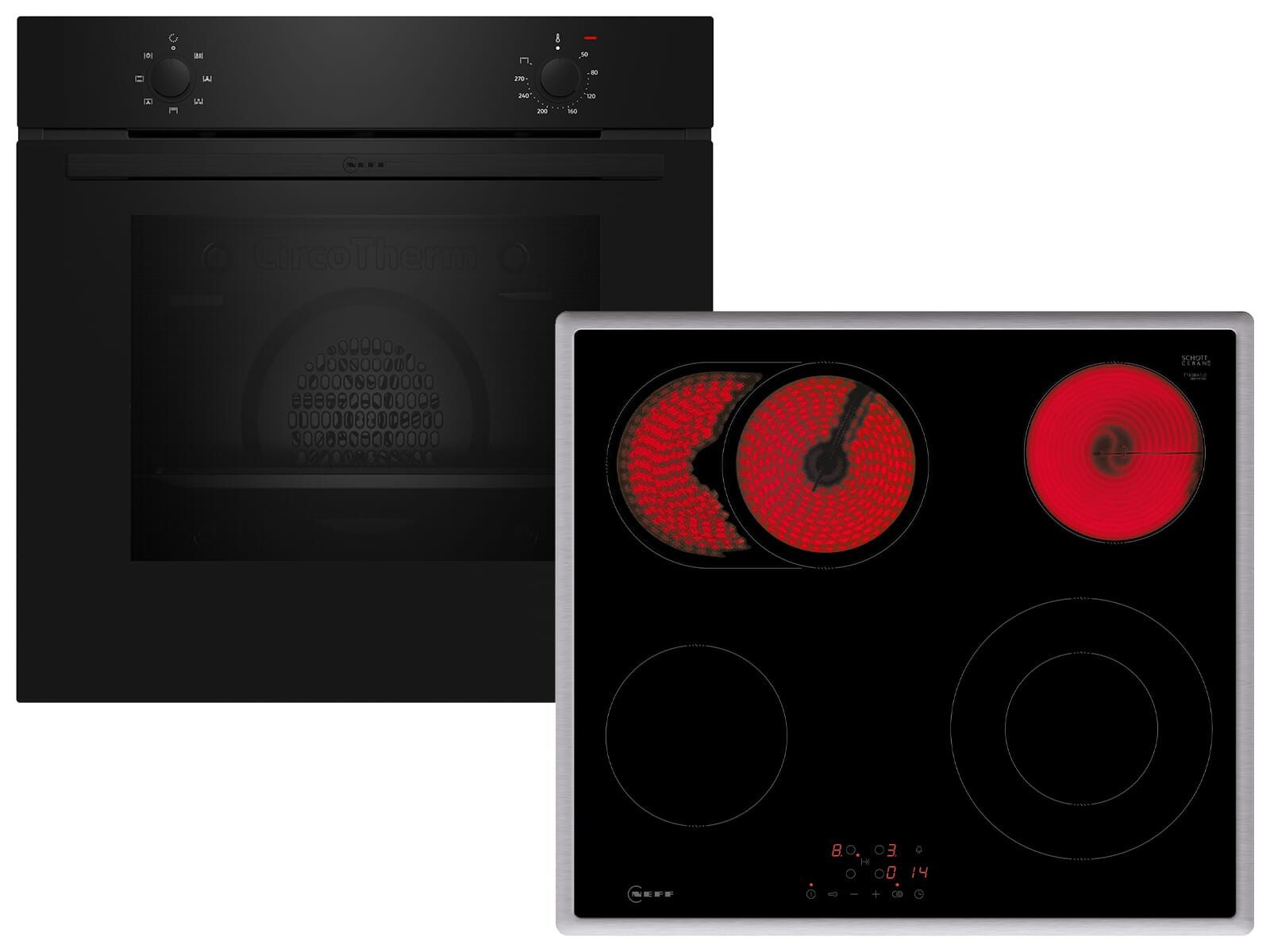 NEFF Backofen-Set, mit Teleskopauszug nachrüstbar, Timer, TouchControl-Bedienung