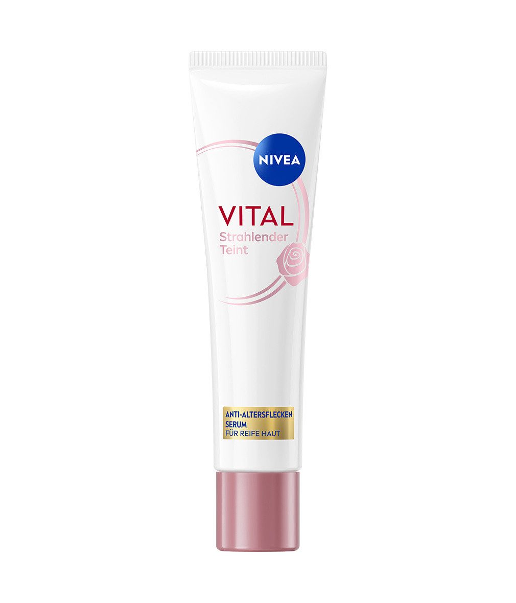 Nivea Gesichtsserum VITAL Strahlender Teint 3in1 Beauty Serum 40ml, 1-tlg., korrigiert sichtbar Altersflecken