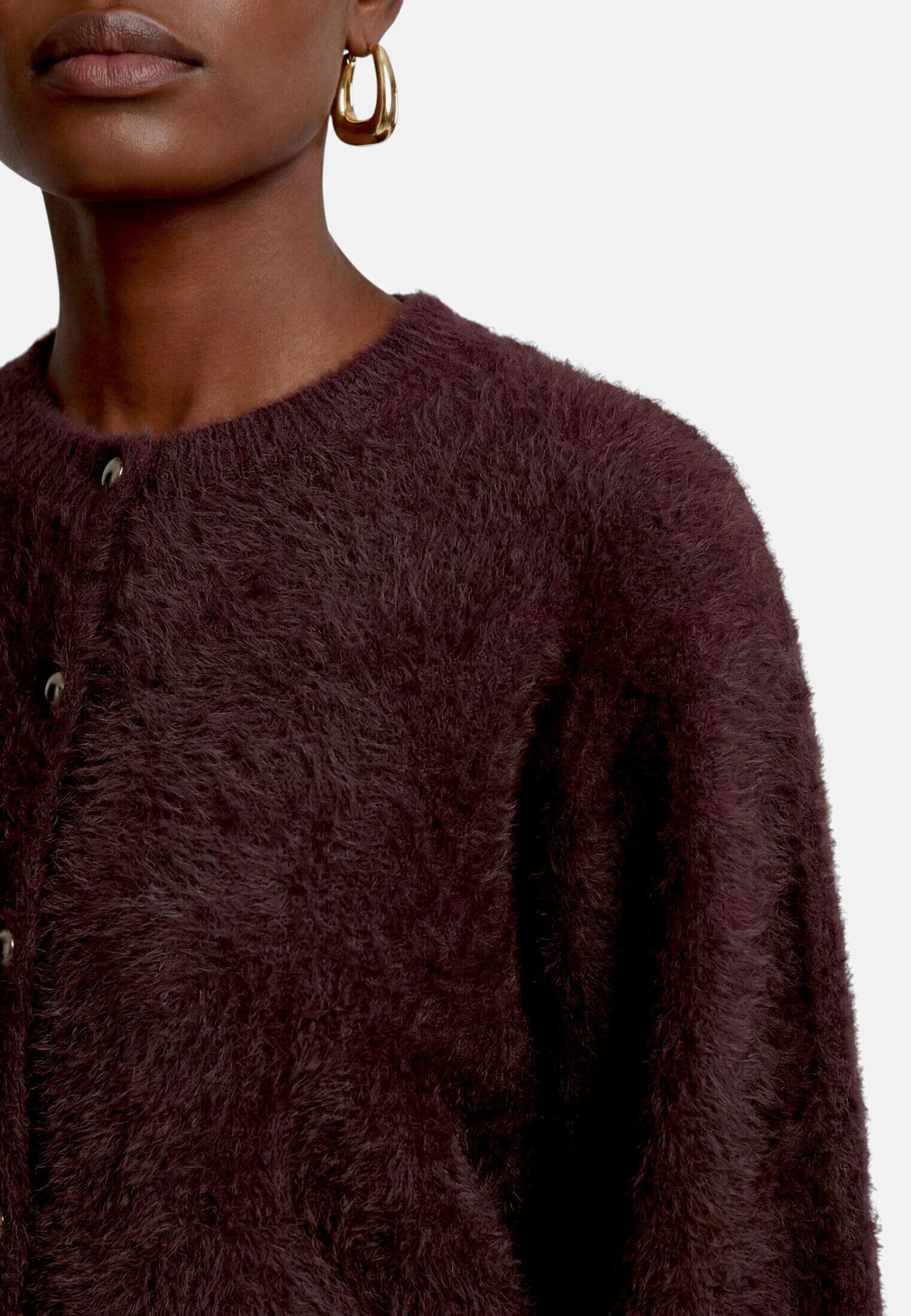 Zero Strickjacke Damen mit Fledermausärmeln (1-tlg) Plain/ ohne Details
