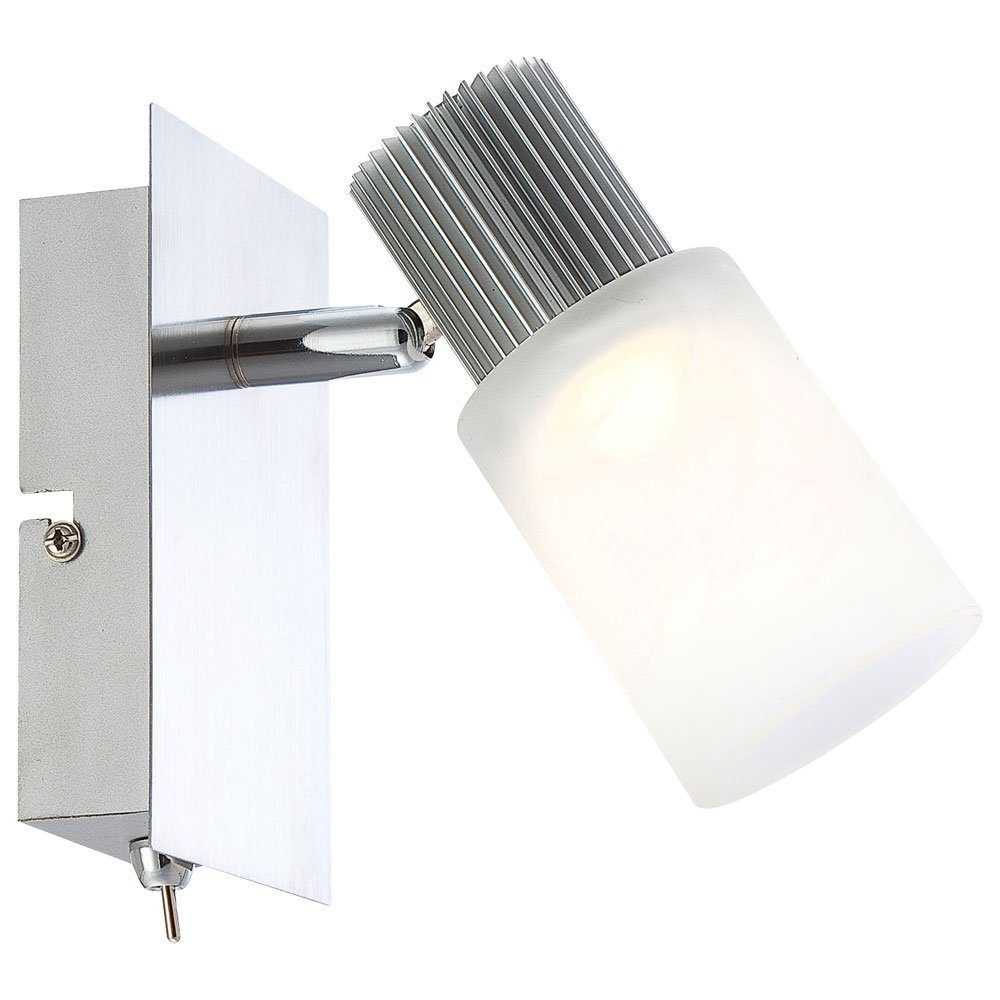 GLOBO LIGHTING LED Wandleuchte, LED-Leuchtmittel fest verbaut, Warmweiß, Wandleuchte Wandspot Spotlampe LED schwenkbar Kippschalter Alabaster
