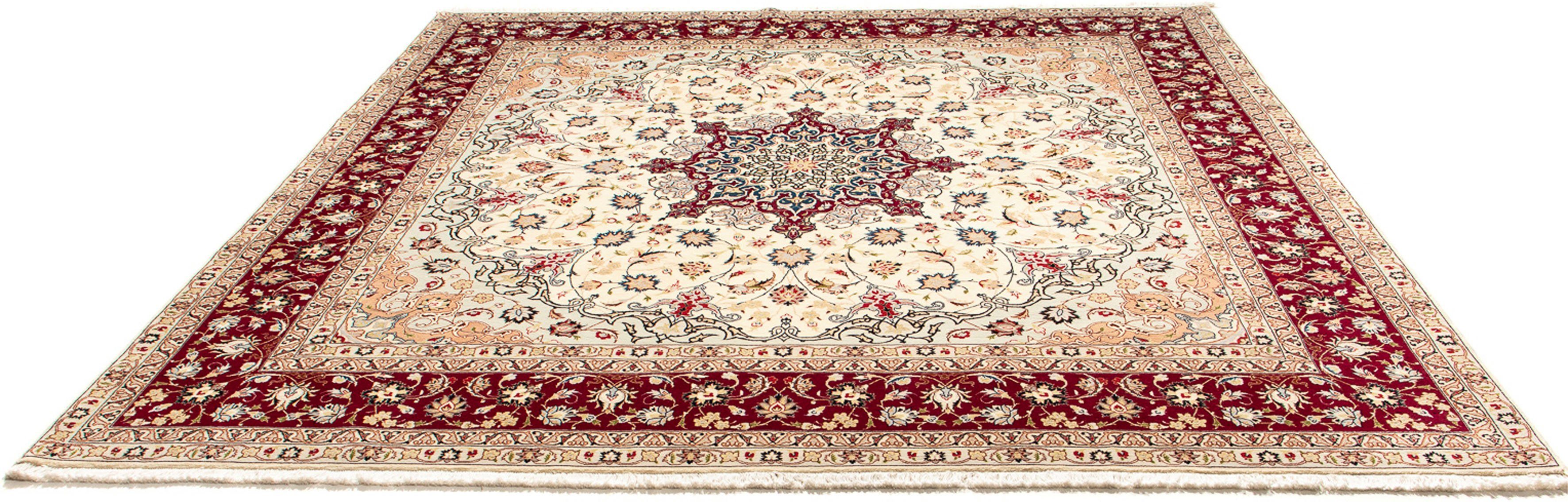Orientteppich Perser - Täbriz - Royal quadratisch - 258 x 252 cm - beige, morgenland, quadratisch, Höhe: 7 mm, Wohnzimmer, Handgeknüpft, Einzelstück mit Zertifikat
