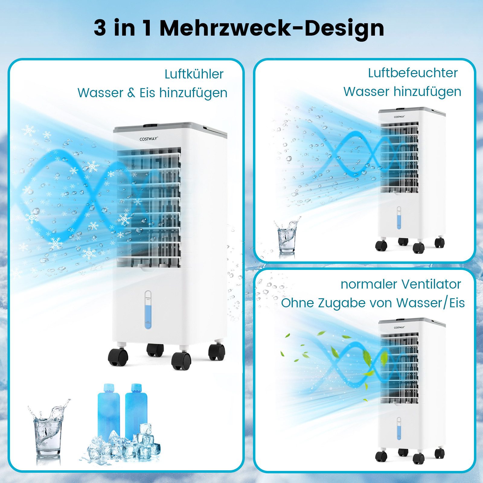 COSTWAY Ventilatorkombigerät, 60W, mit fernbedienung, Doppelte günstig online kaufen