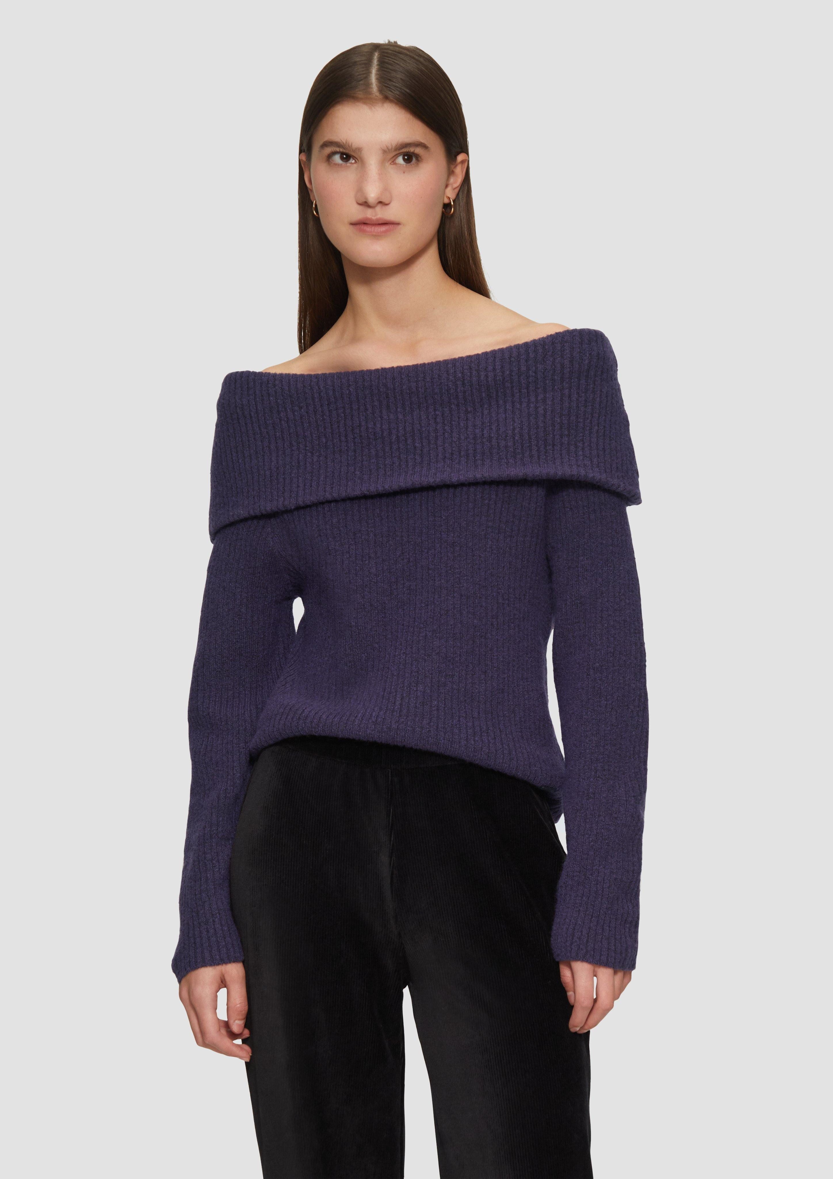 Strickpullover Rippstrickpullover mit Offshoulder-Ausschnitt