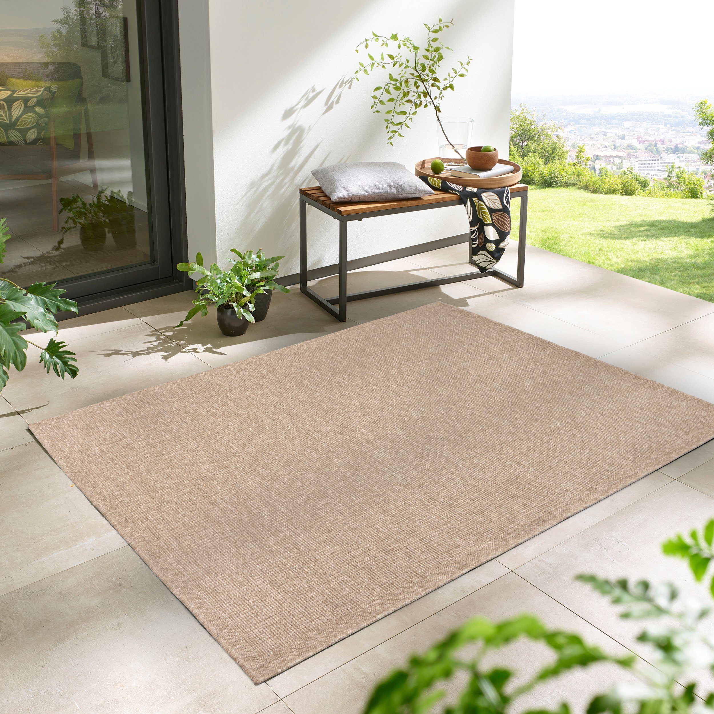 TaCa Home Teppich Outdoor & Indoor Teppich wetterfest Sisal-Jute-Optik, rec günstig online kaufen