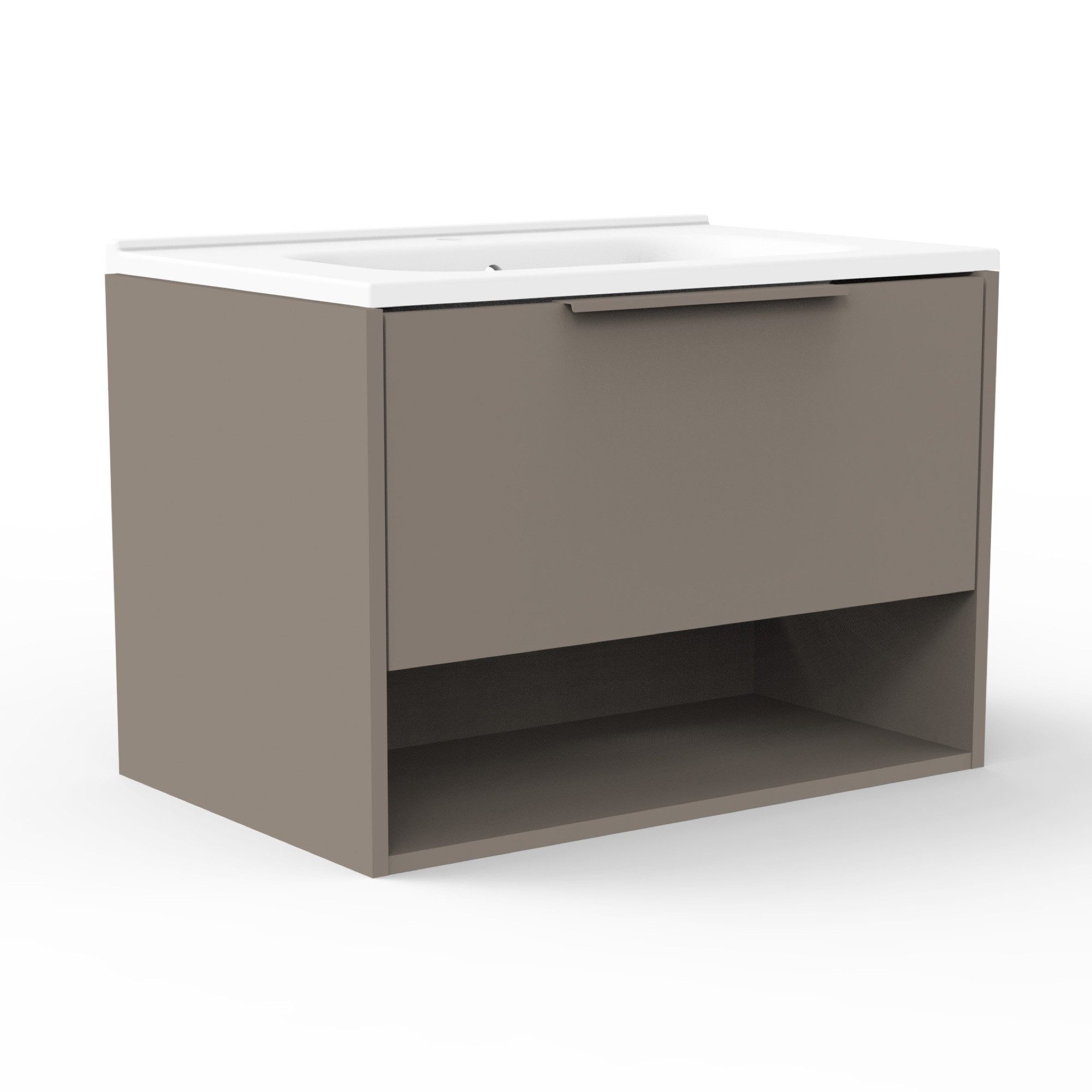 FACKELMANN Waschbeckenunterschrank B.Paris Badmöbelset mit Guss-Waschtisch