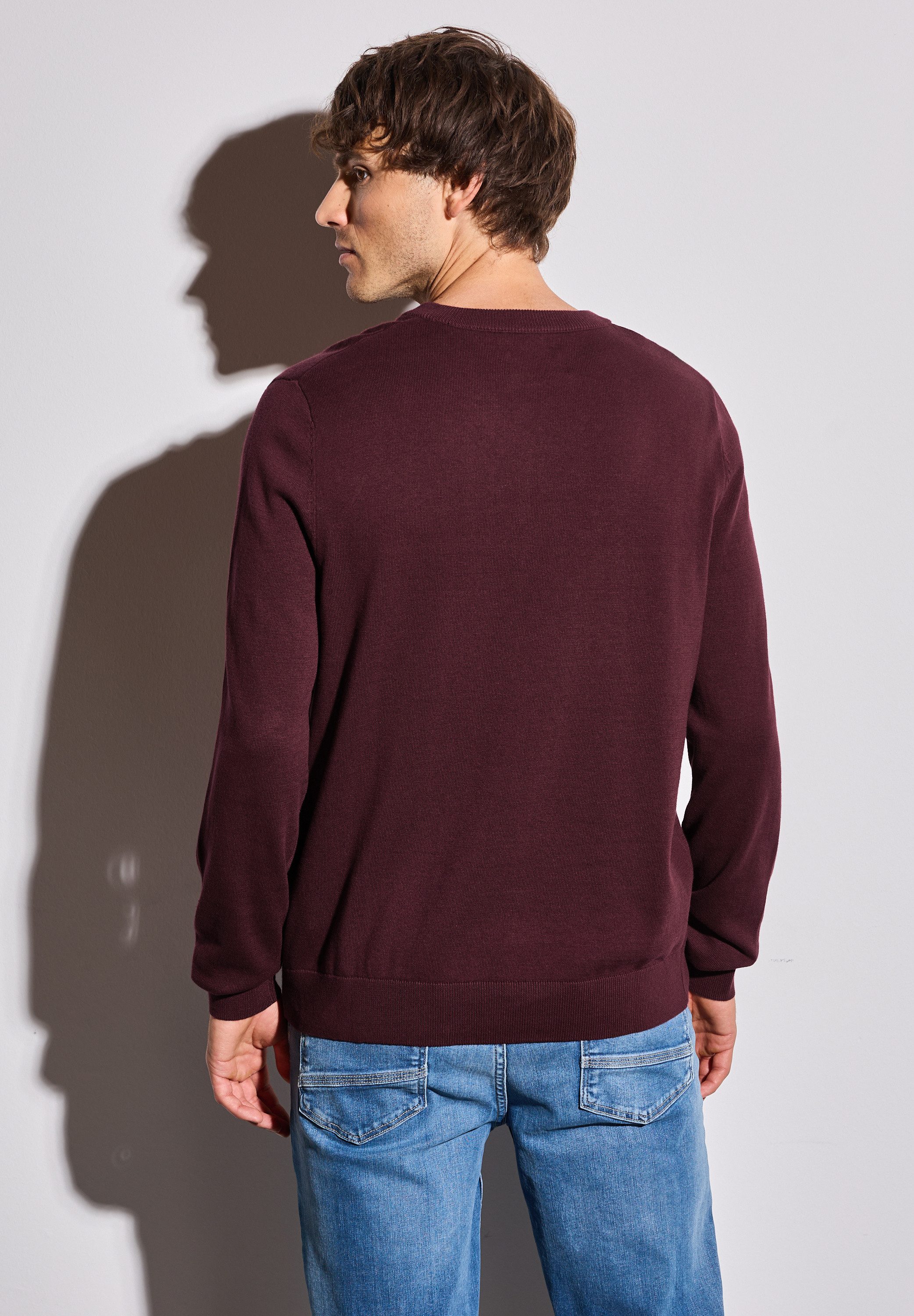 STREET ONE MEN Strickpullover aus reiner günstig online kaufen