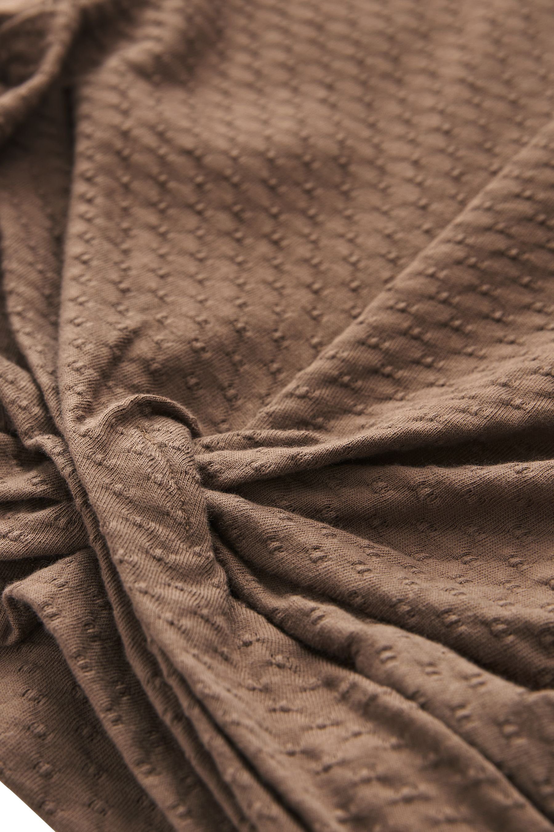 Next Ballett-Wickeltop (1-tlg) Chocolate Brown Strukturiertes T-Shirt
