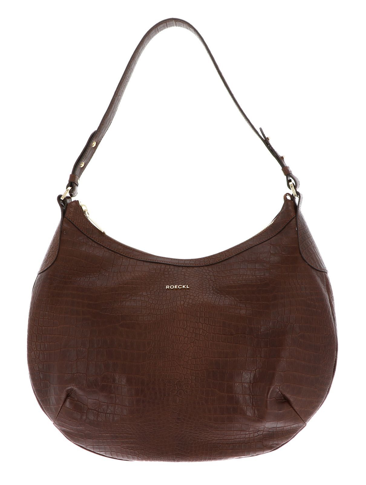 Roeckl Schultertasche Shoulderbag Croco, aus echtem Schafsleder