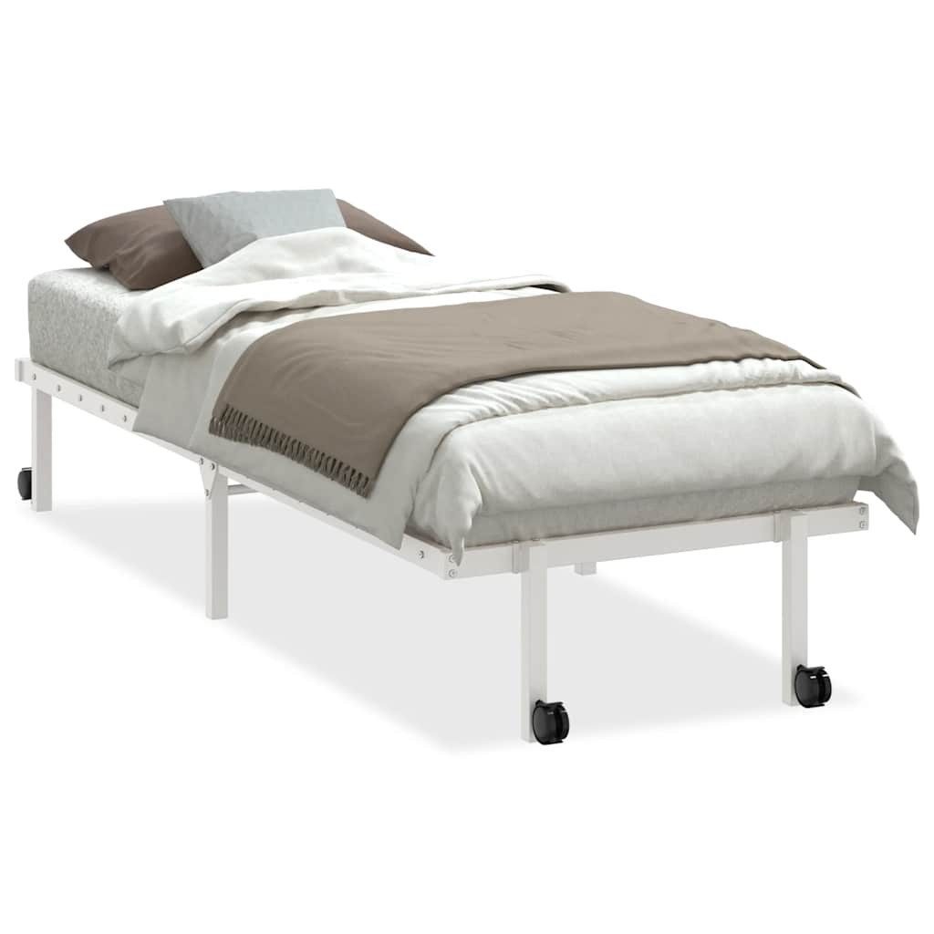vidaXL Bett Bettgestell ohne Matratze Klappbar Weiß 75x190 cm Stahl günstig online kaufen
