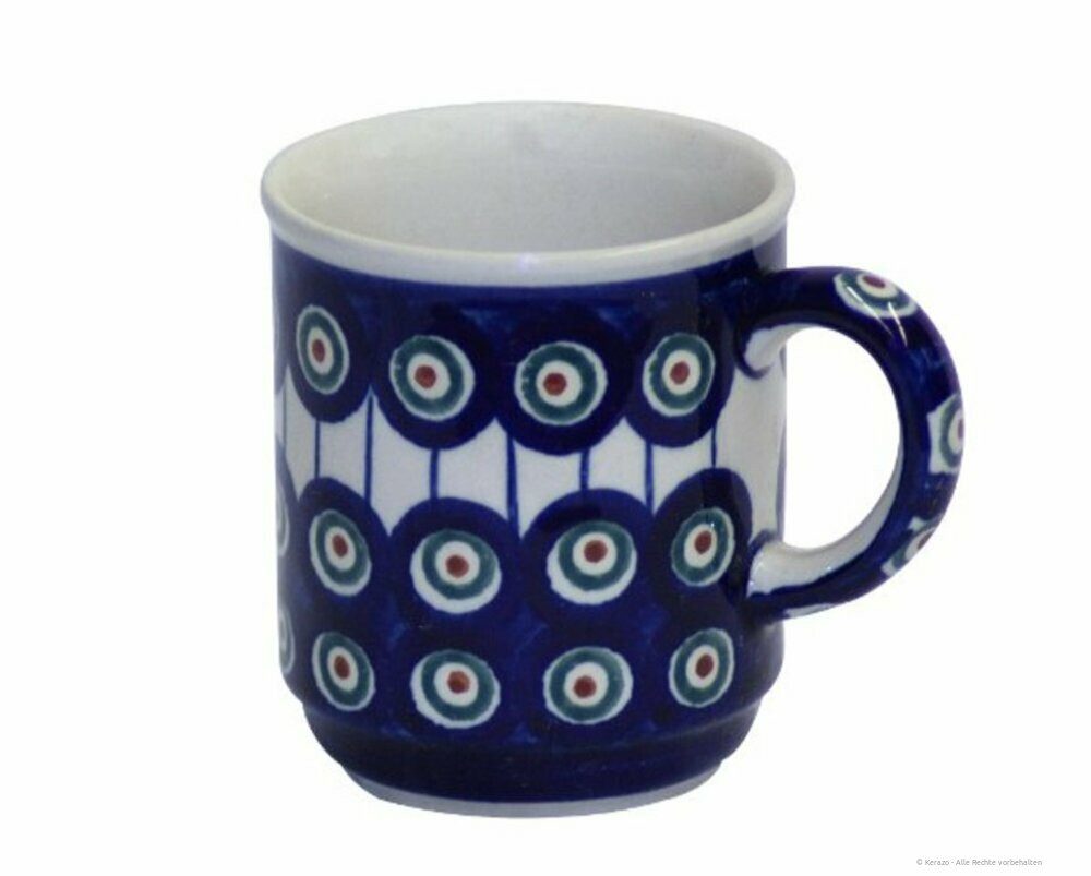 Bunzlauer Keramik Becher Bunzlauer Keramik 250ml Kaffeebecher Teetasse klassisch Ø8cm Dekor 8, Keramik