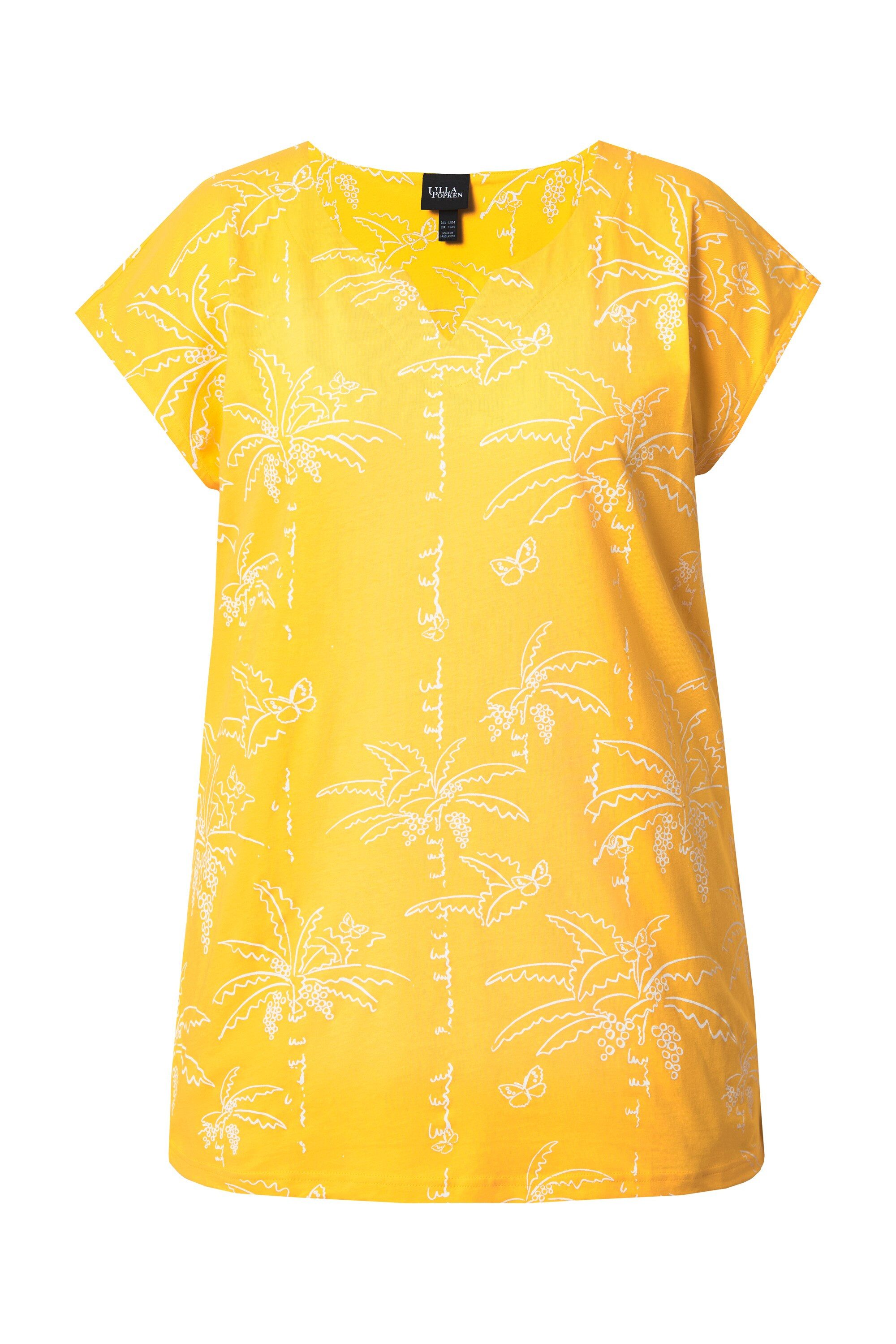 Ulla Popken T-Shirt Top Palmen Boxy günstig online kaufen