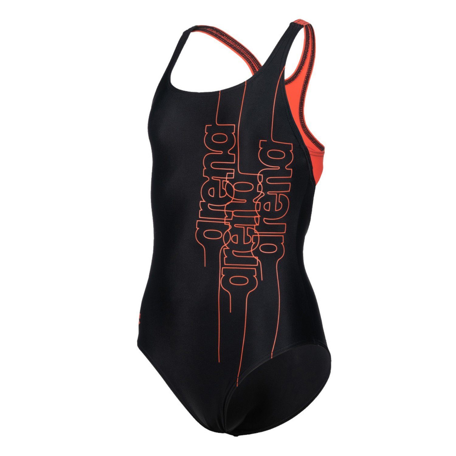 Arena Badeanzug Swim Print Schwarz Back Pro Graphic Mädchen