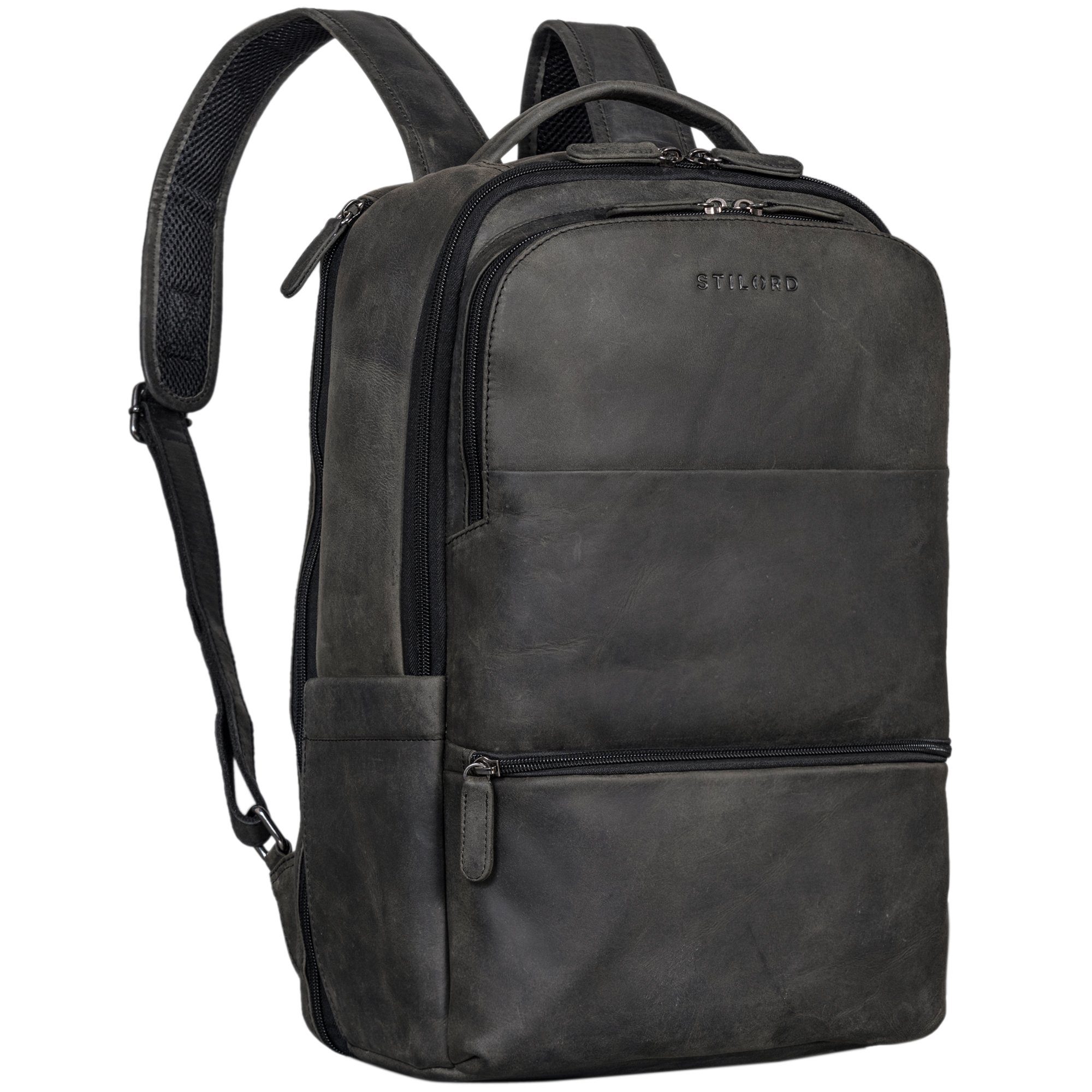 STILORD Notebookrucksack "Thore" Luxuriöser Leder Rucksack mit Laptopfach 17 Zoll