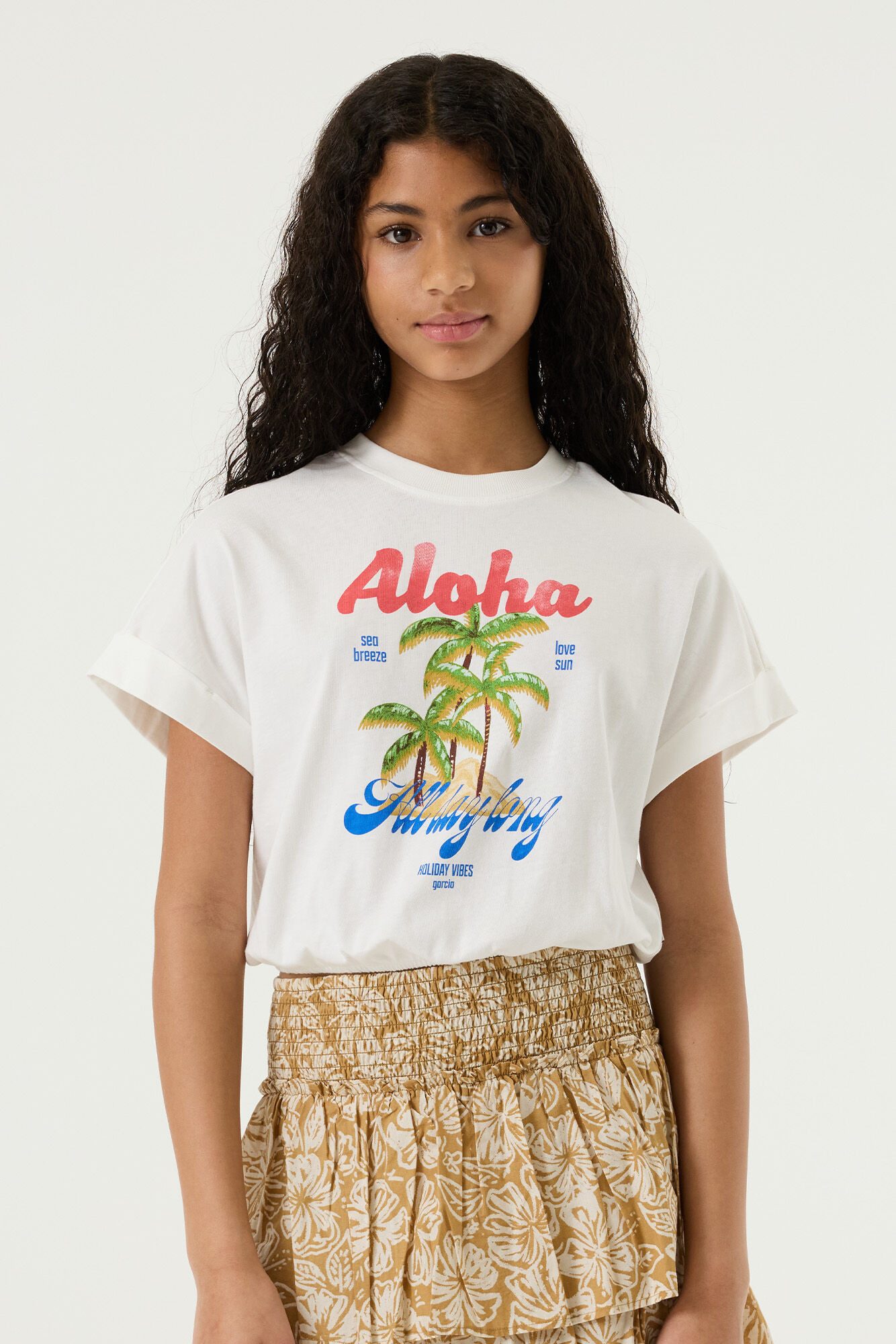 Garcia Rundhalsshirt kurz, mit großém Frontprint, for Girls