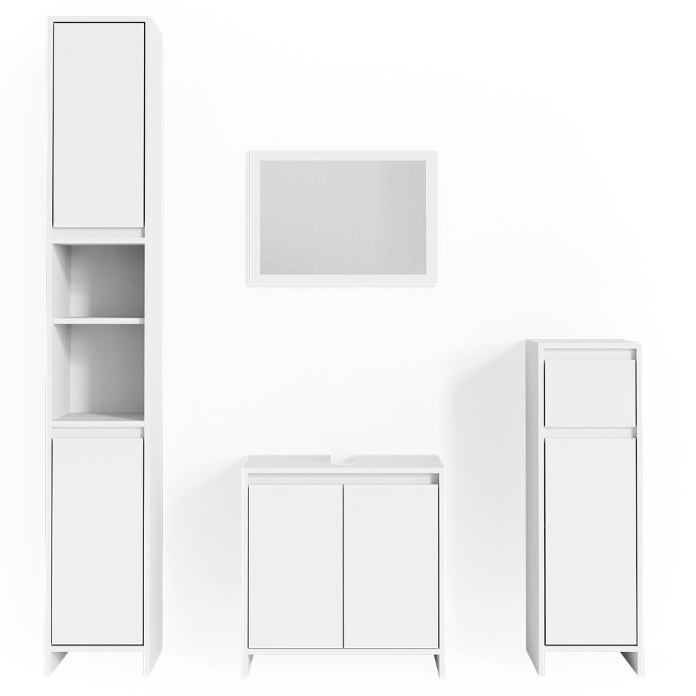 Vicco Badmöbel-Set Emma, Weiß, 4 Teile, günstig online kaufen
