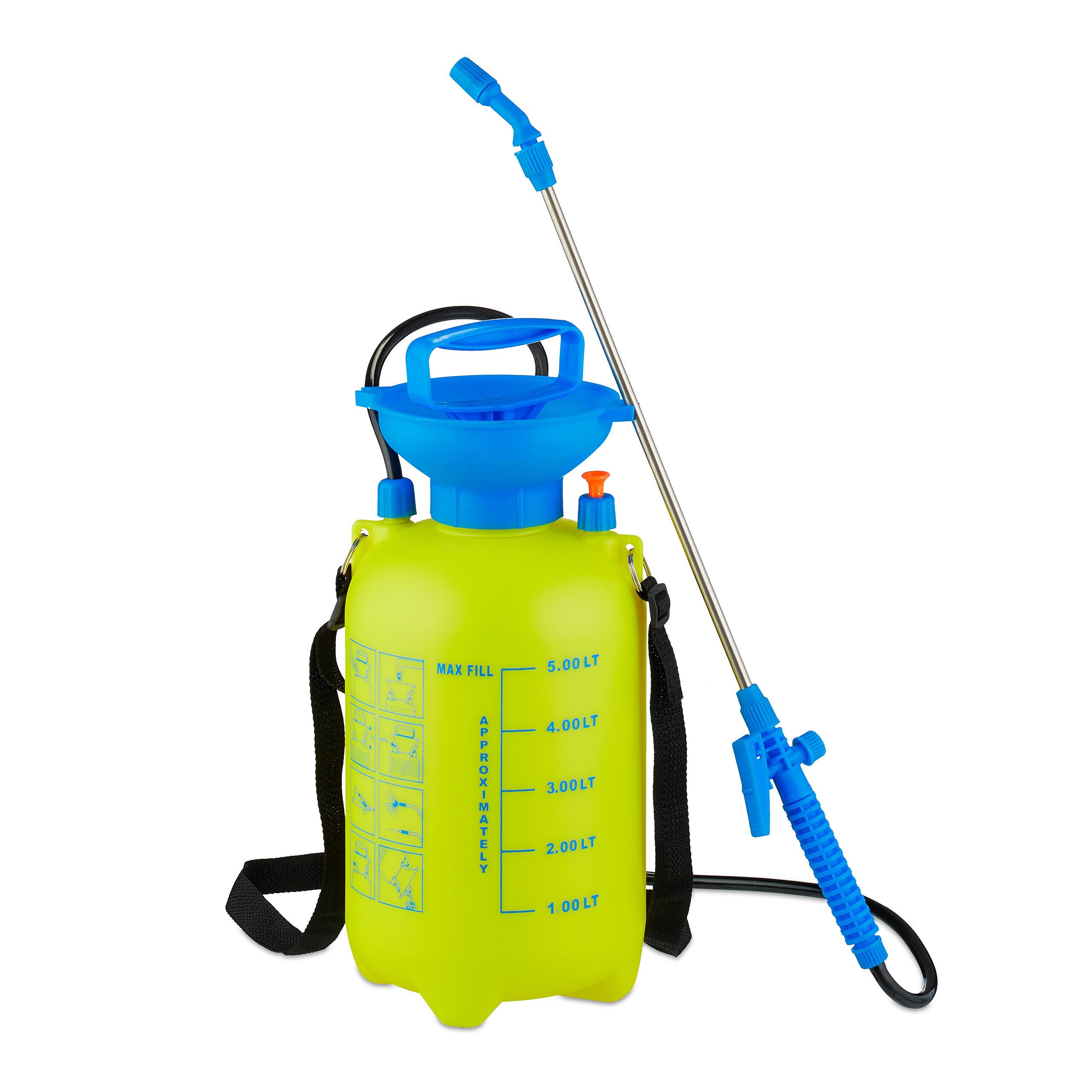 relaxdays Drucksprühgerät Drucksprüher mit Lanze, (1-tlg), 5 Liter