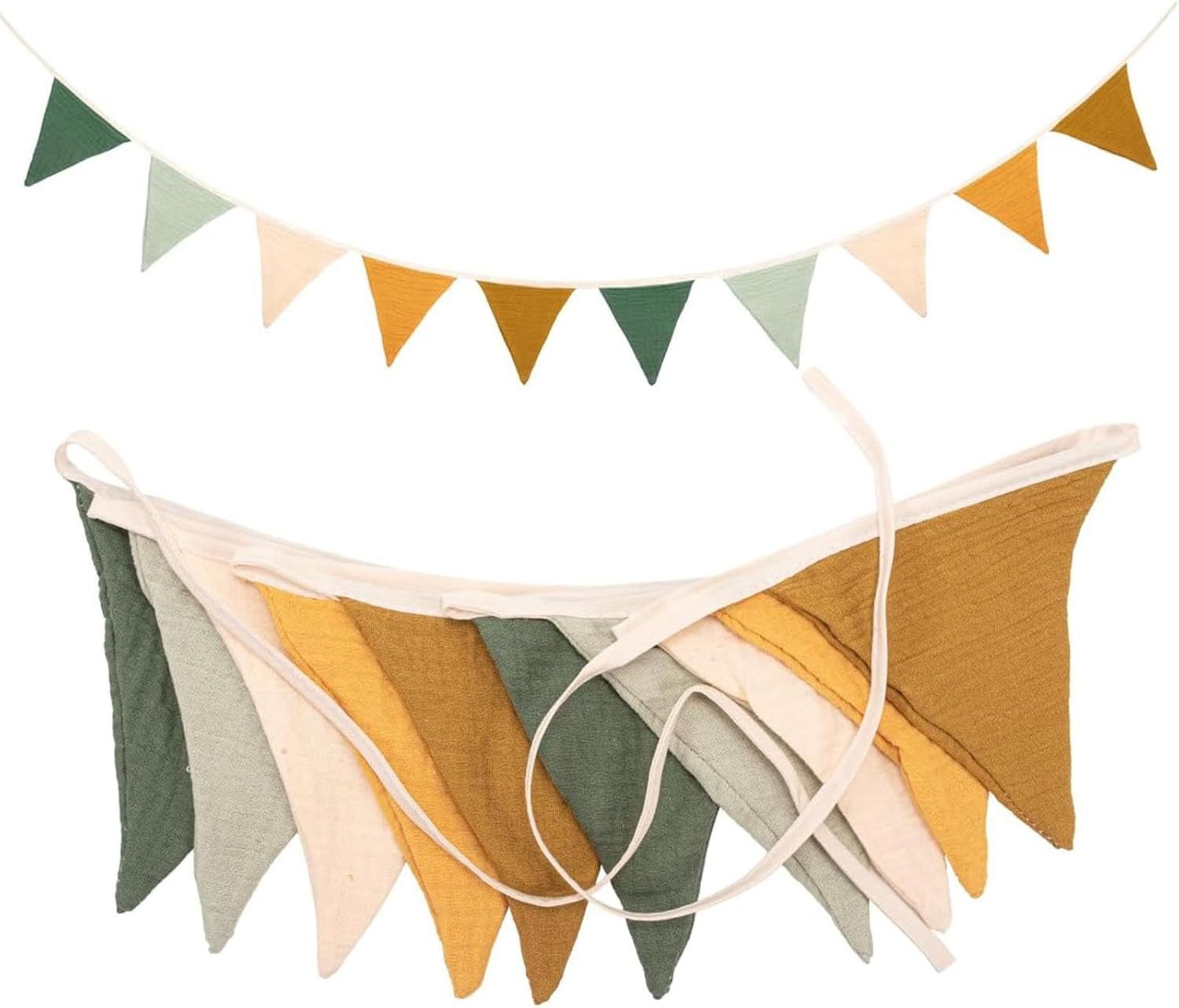 FELIXLEO Hängedekoration Morandi Grün Wimpelkette Kinderzimmer Deko Party Girlande Sto (1 St)