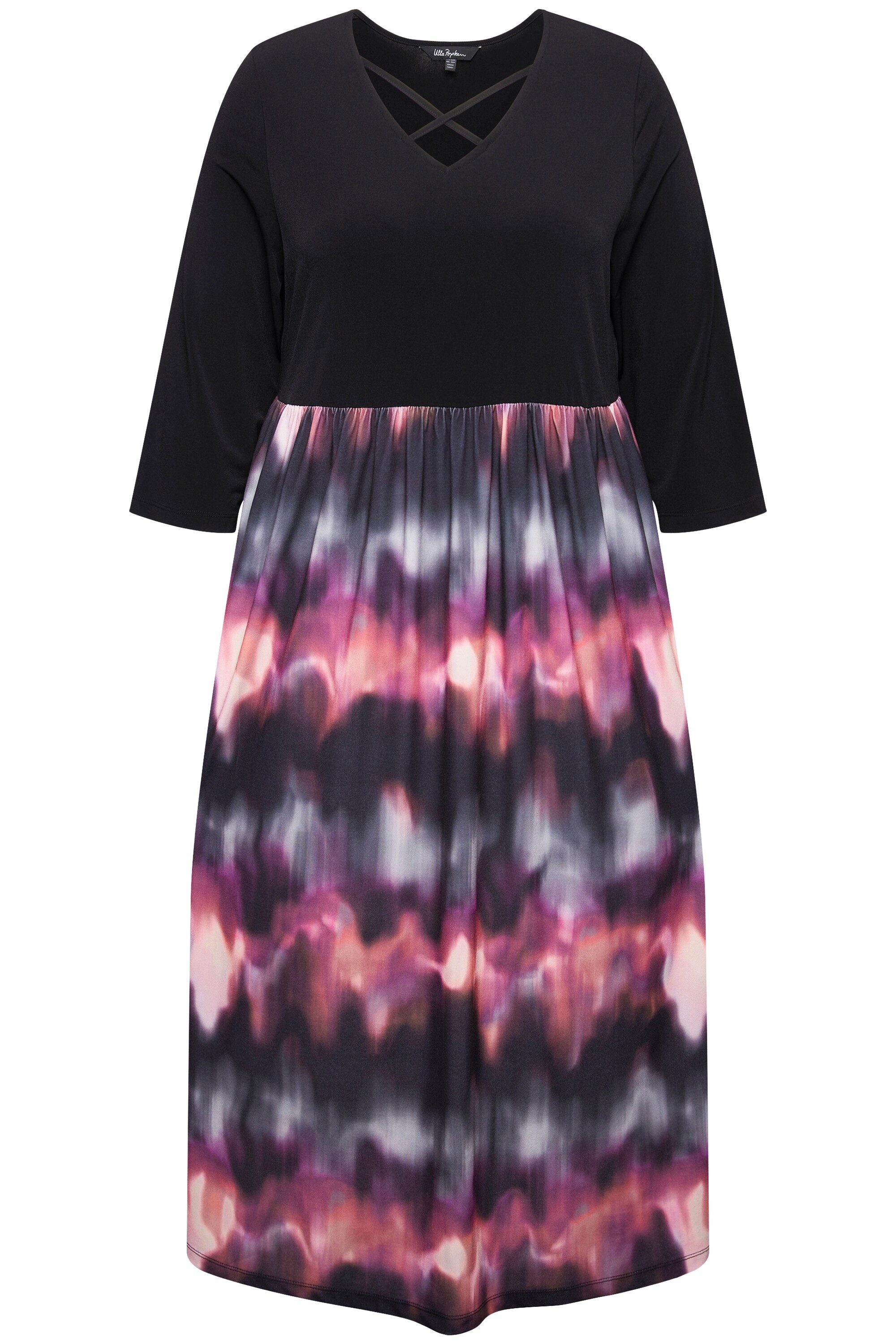 Ulla Popken Maxikleid Jerseykleid A-Linie Alloverprint günstig online kaufen