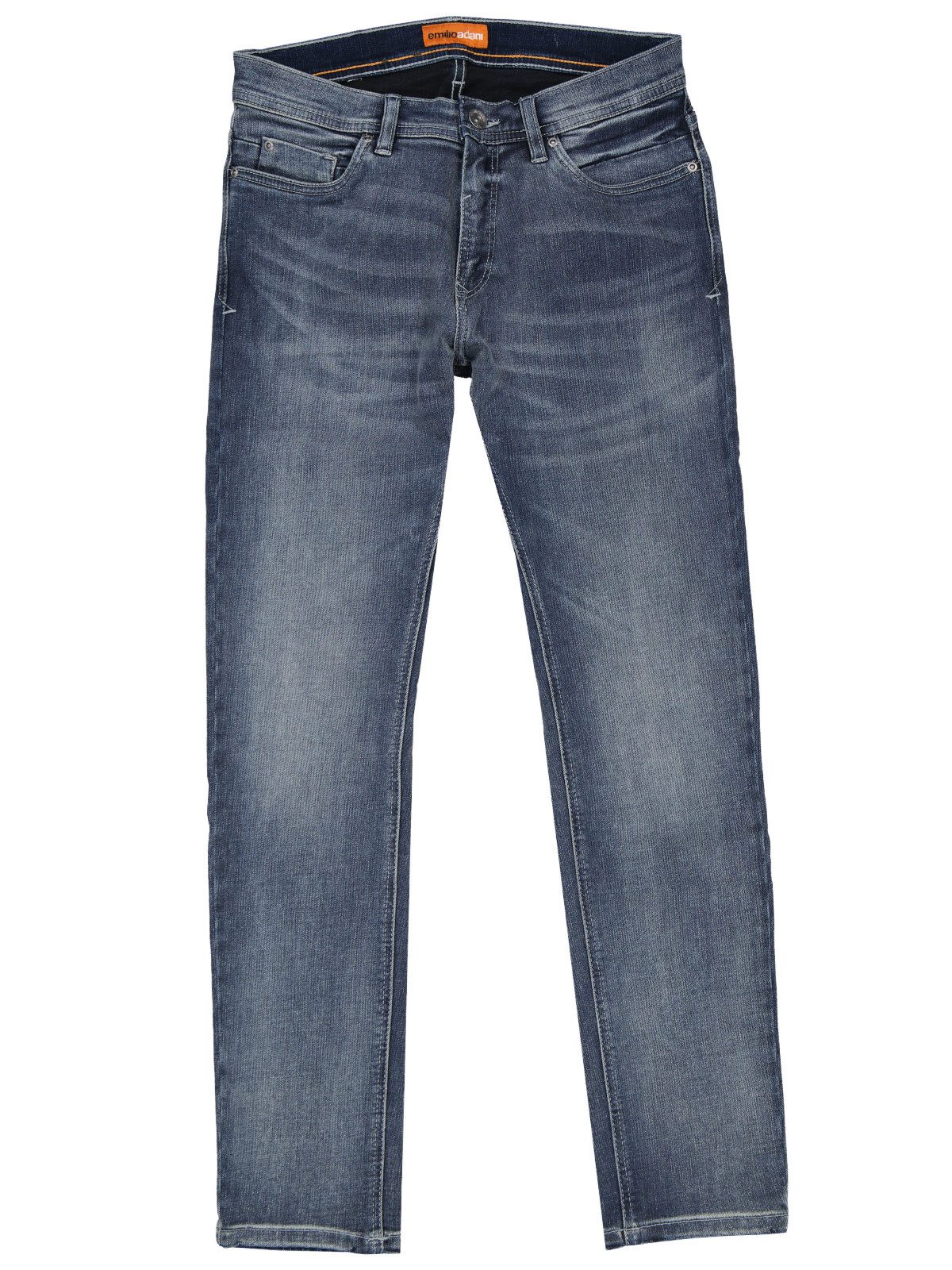 emilio adani Stretch-Jeans Herren Super-Stretch-Jeans mit grauem Schleier, Indigoblau
