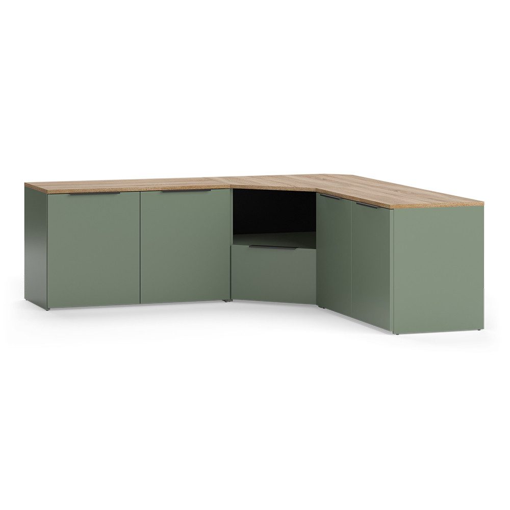 Vicco Wohnwand Wido, Grün/Sonoma, 3 Teile, (3-St)