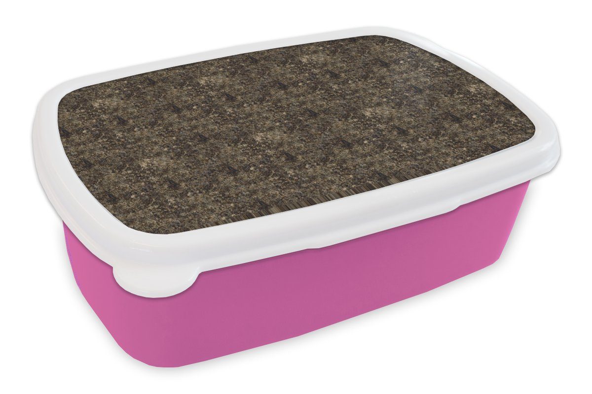 MuchoWow Lunchbox Textur - Granit - Muster, Kunststoff, (2-tlg), Brotbox für Erwachsene, Brotdose Kinder, Snackbox, Mädchen, Kunststoff rosa