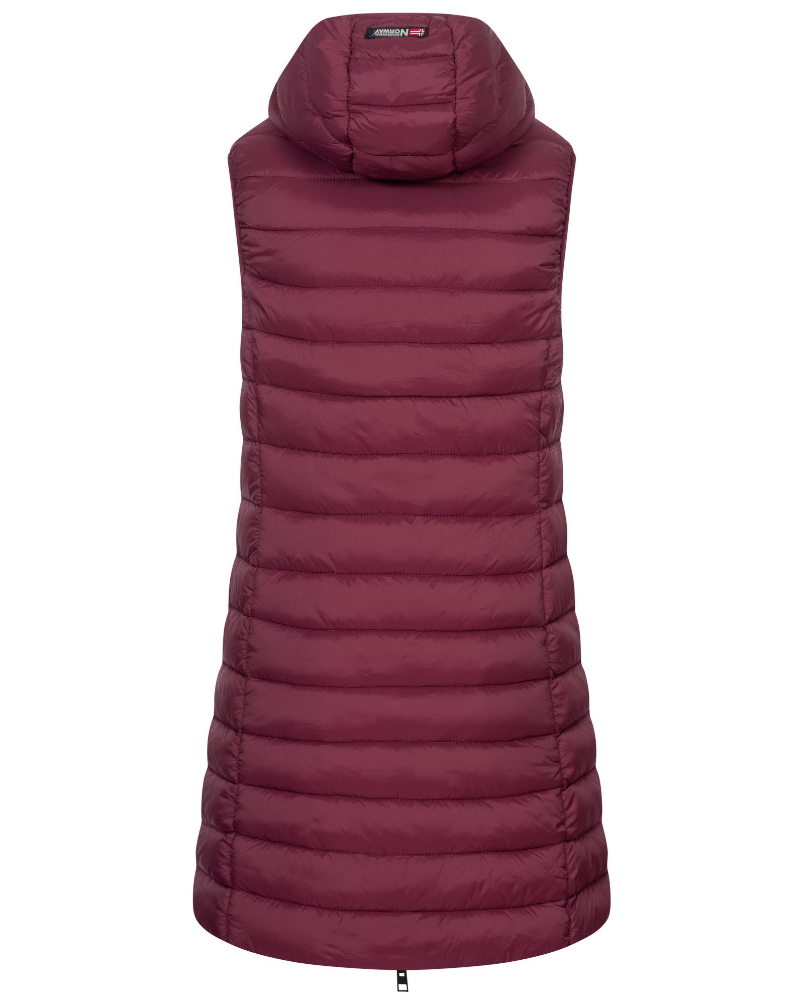 Geographical Norway Steppweste Damen Steppweste Kapuze Übergangs Frühlings Windbreaker Lang Weste