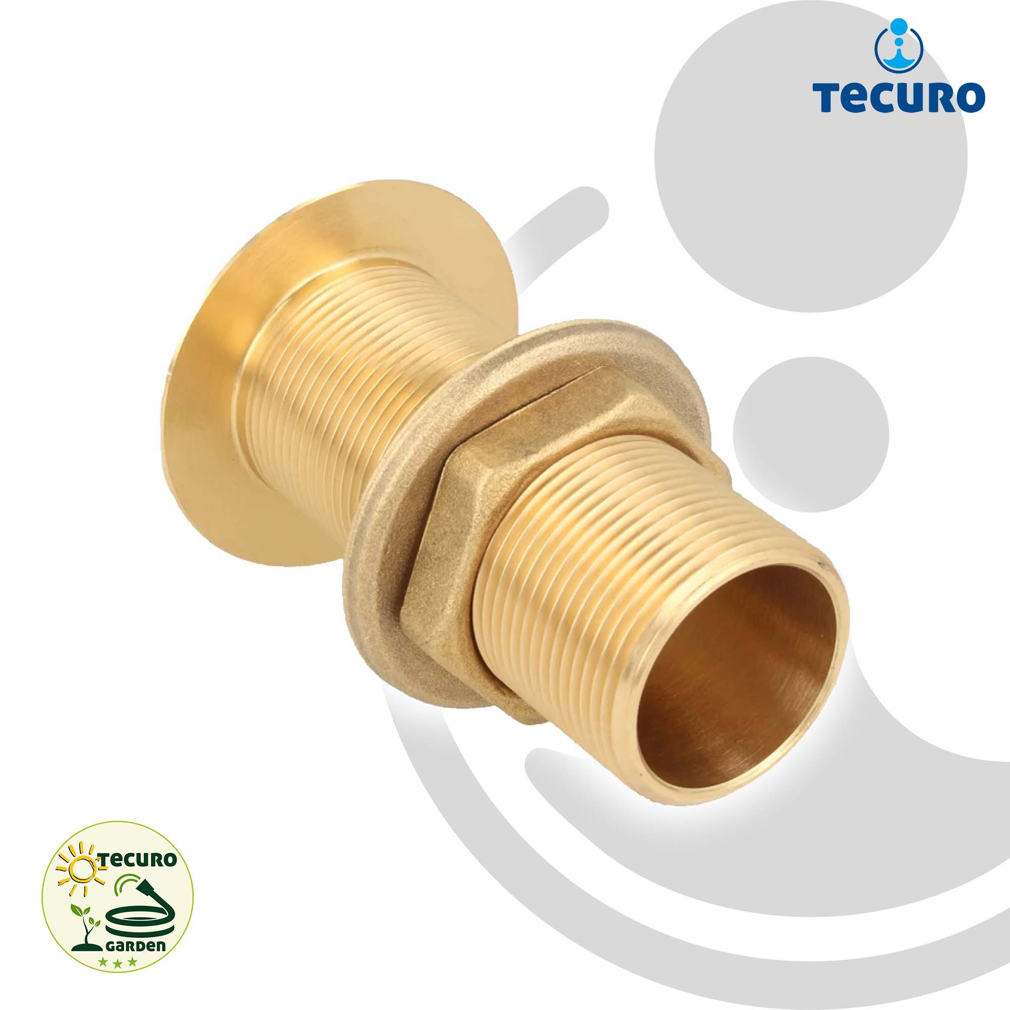 tecuro Wasserrohr Tankdurchführung Schottverschraubung Wanddurchführung, mit AG, 1/2 Zoll