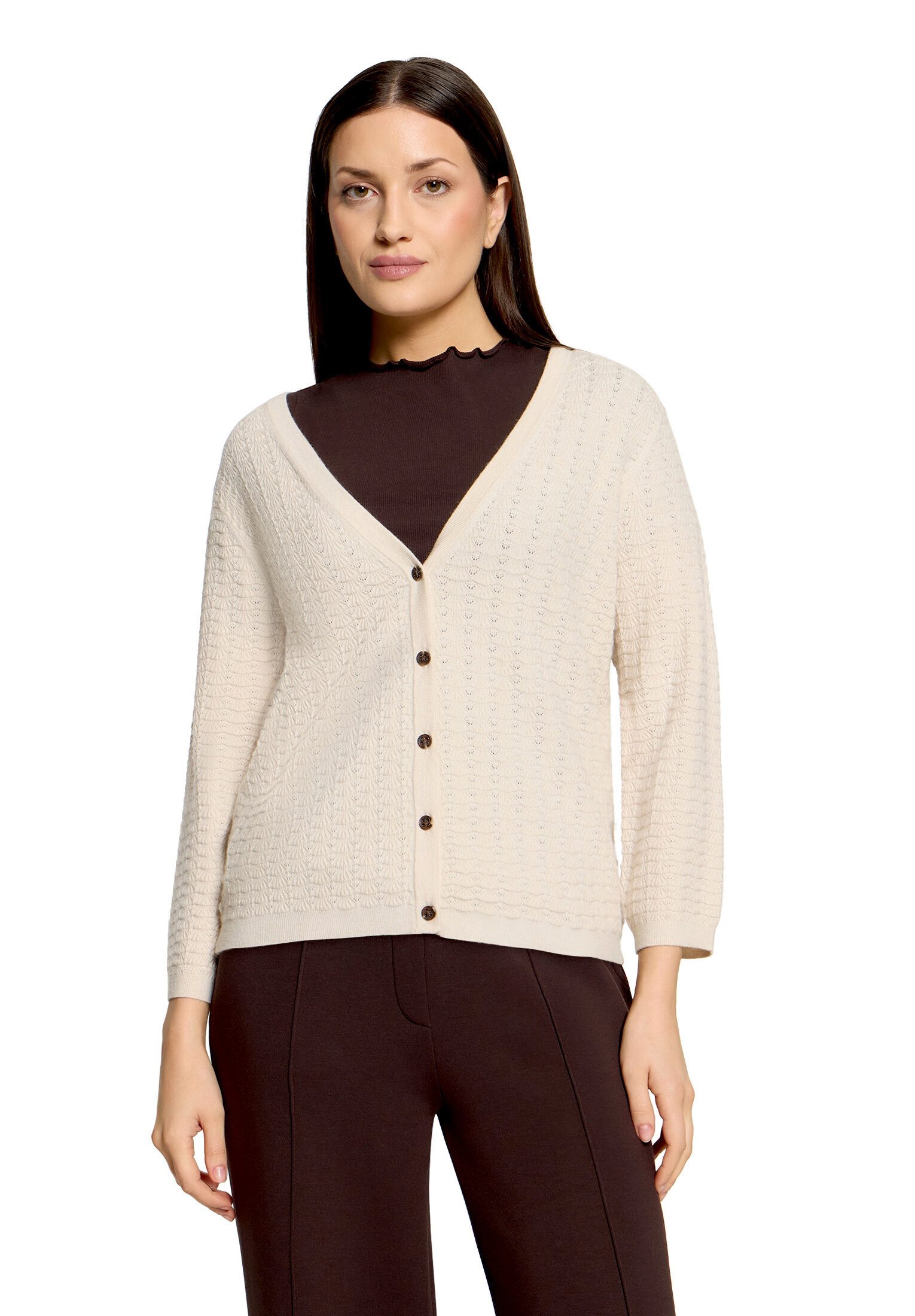 Cartoon Strickjacke Damen mit V-Ausschnitt (1-tlg)