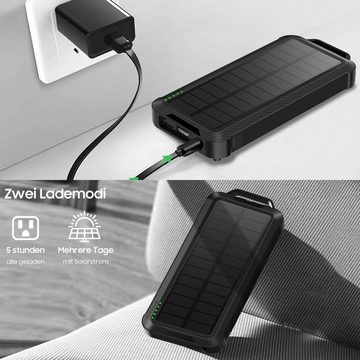 iceagle Solar Powerbank Wireless Solar Ladegerät mit LED-Licht, 4 Outputs Powerbank 26800 mAh
