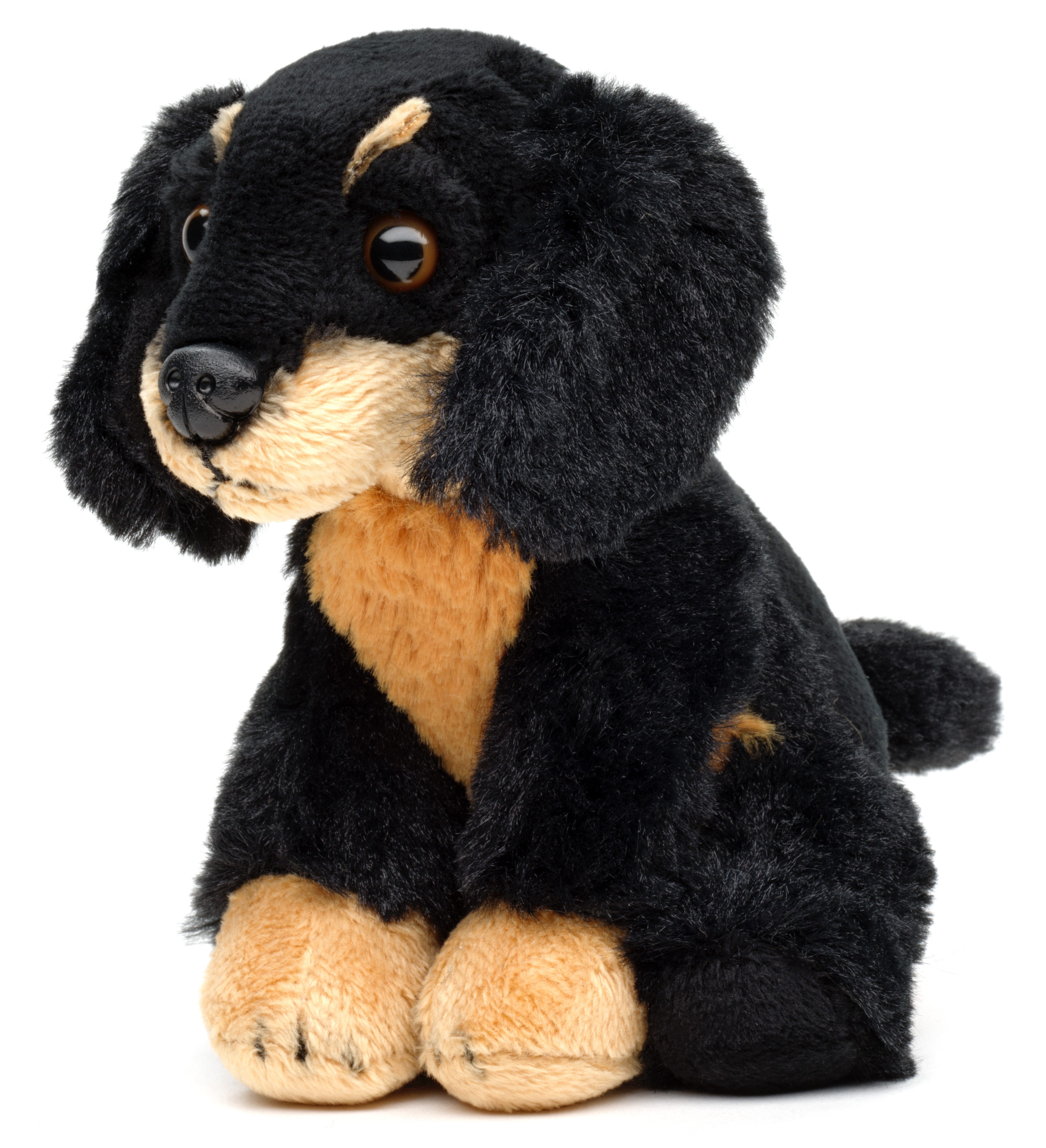 Uni-Toys Kuscheltier Dackel Plushie, sitzend - 13 cm (Höhe) - Plüsch-Hund - Plüschtier, zu 100 % recyceltes Füllmaterial