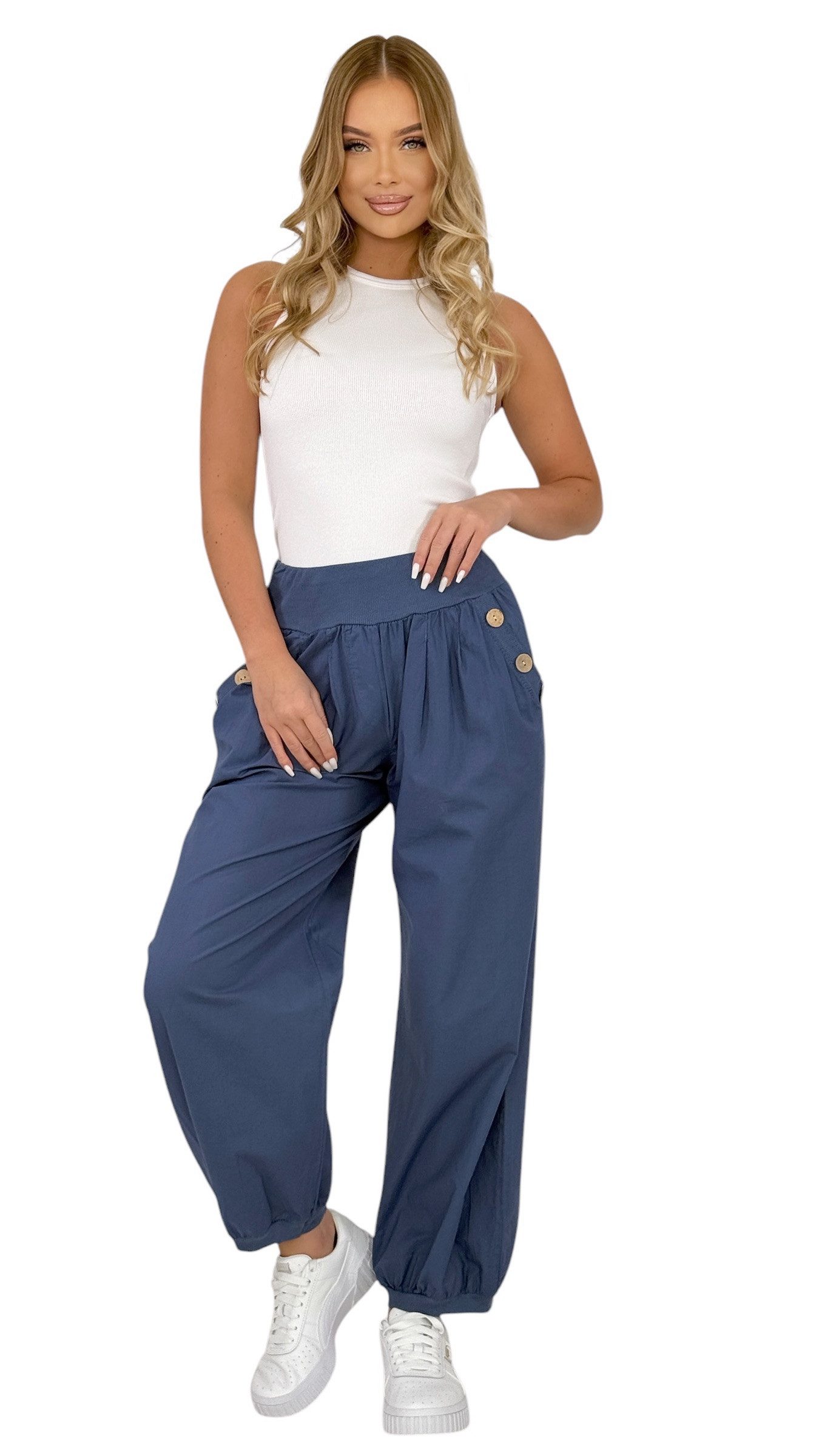 Mississhop Haremshose Damen Baumwolle Aladinhose Unifarbe günstig online kaufen