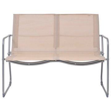 vidaXL Gartenlounge-Set 4-tlg. Garten-Lounge-Set Stoff und Stahl Creme, (4-tlg)