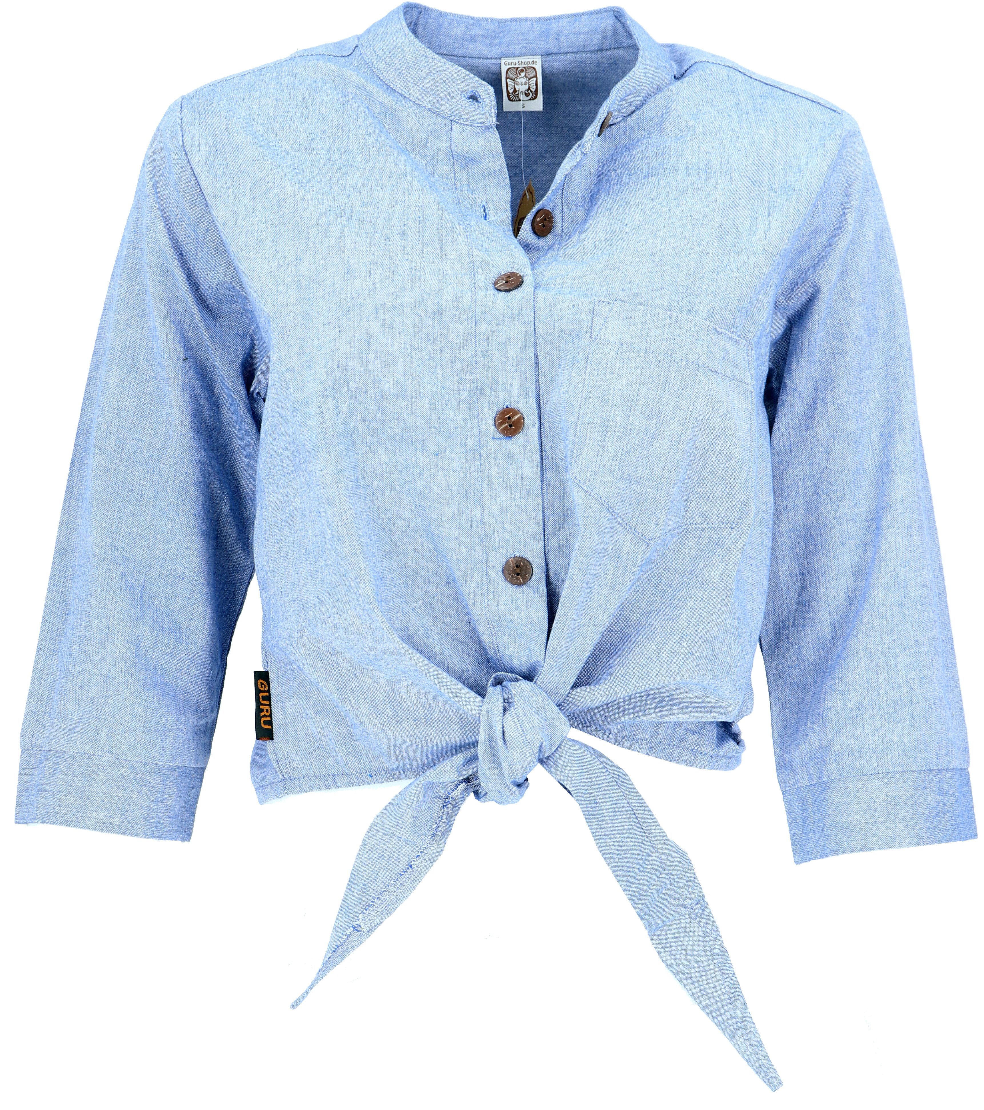 Longbluse Boho Blusentop zum Binden, Bluse, Leinenlook -..