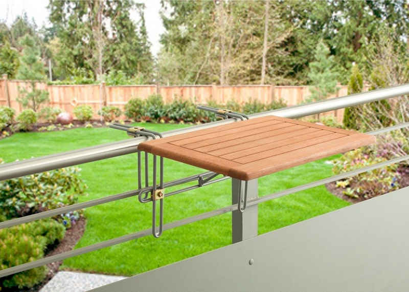 MERXX Balkonhängetisch Holz, für den Balkon geeignet, 60x40 cm