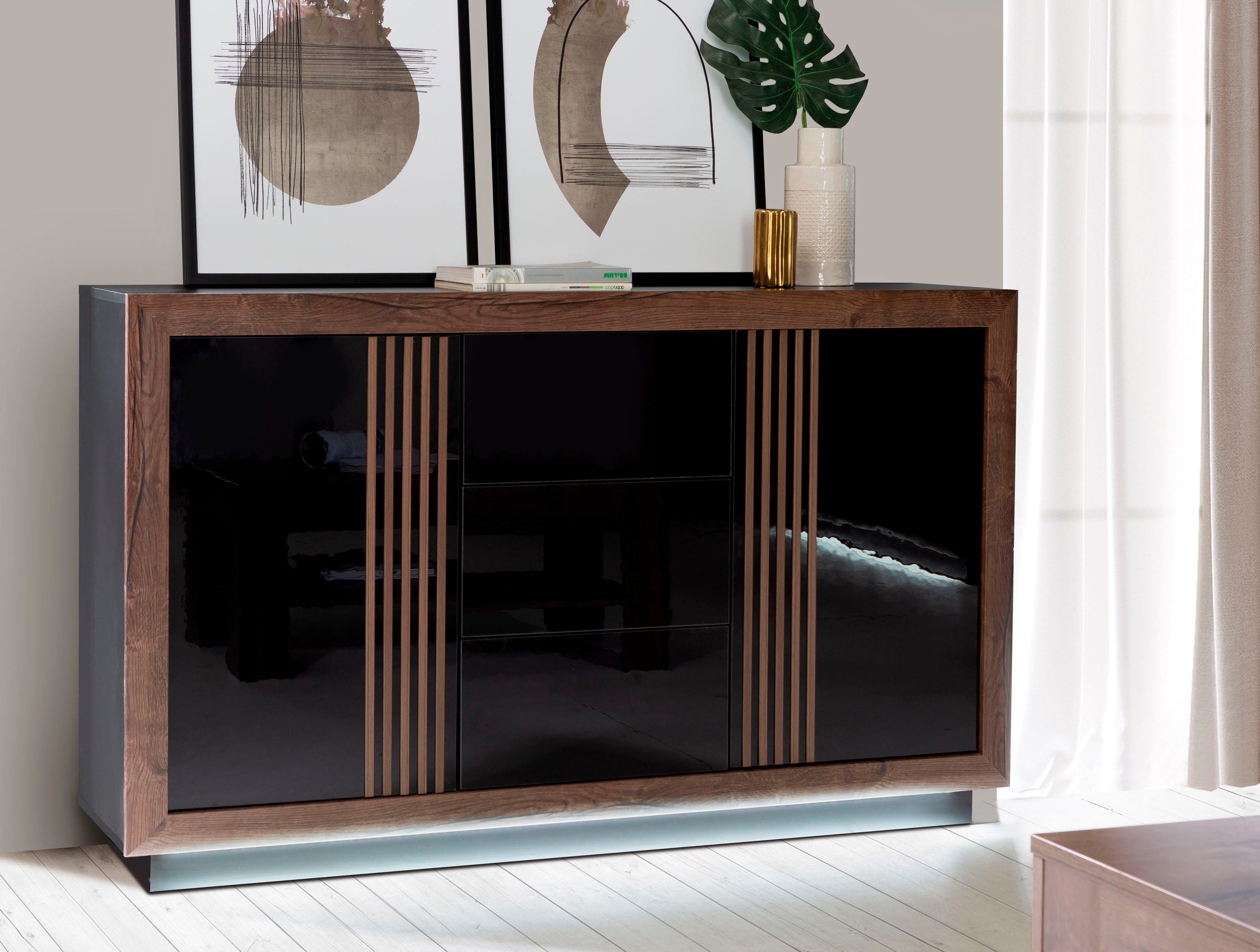 FORTE Sideboard Savona, Breite 162 cm, inkl. Sockelbeleuchtung