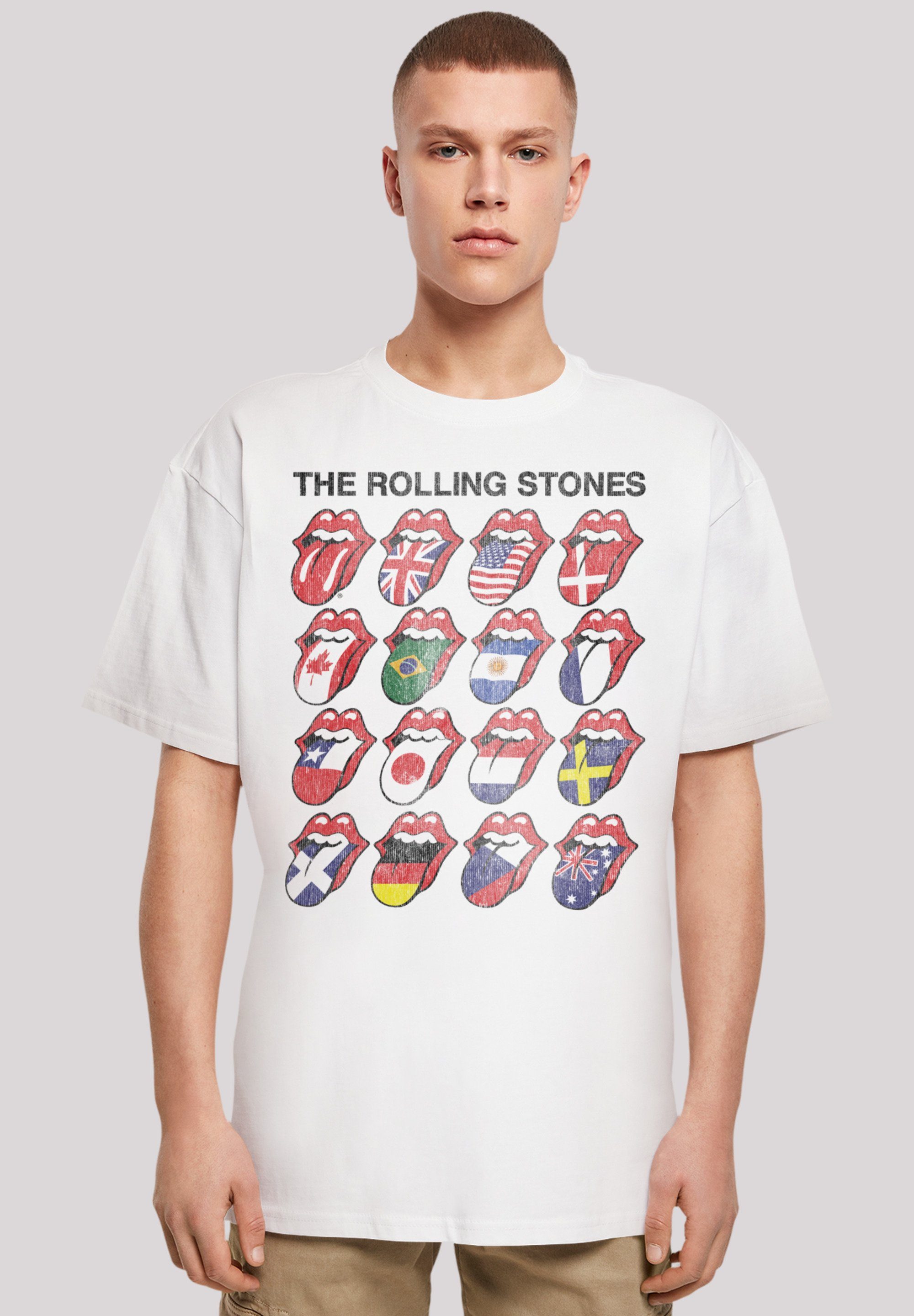 F4NT4STIC T-Shirt The Rolling Stones Voodoo Lounge Tongues Musik, Band, Logo weiß