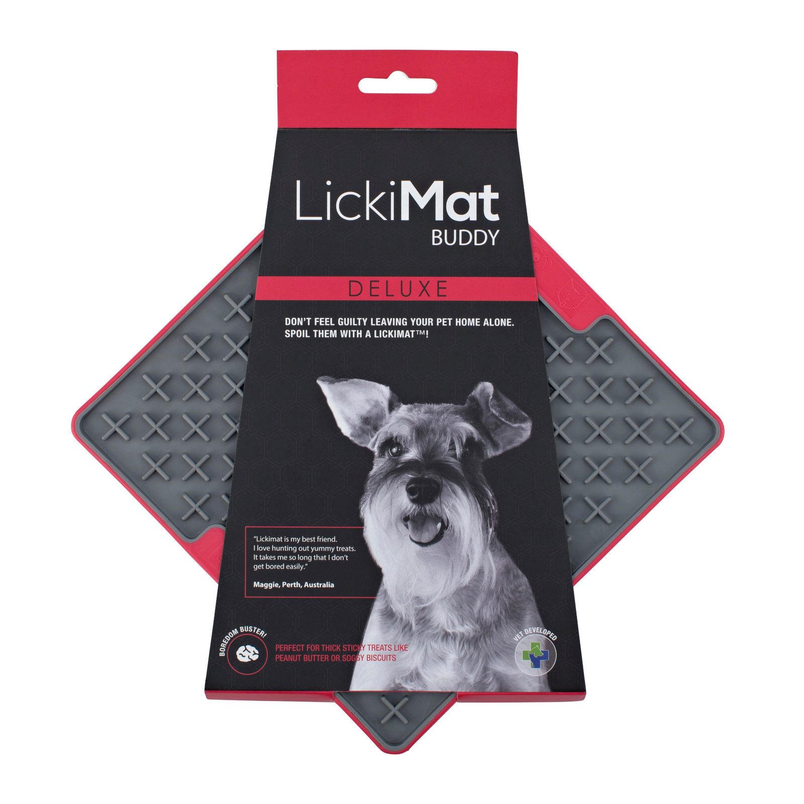 LickiMat Antischlingnapf Buddy Tuff TRP Schleckmatte für Hunde - rot - 20 cm, TRP