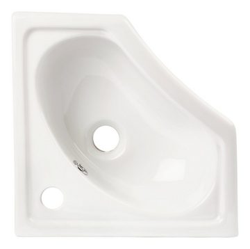 aquaSu Waschbecken scaLma (Hänge-Waschtisch, 1-St., Eck-Waschtisch), 48 cm, Eck-Waschbecken, Handwaschbecken, Weiß, Überlauf, 572101