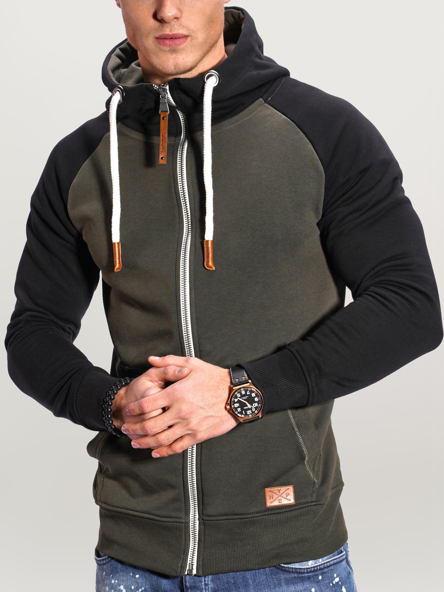behype Sweatjacke RAGLAN mit Raglan-Ärmeln