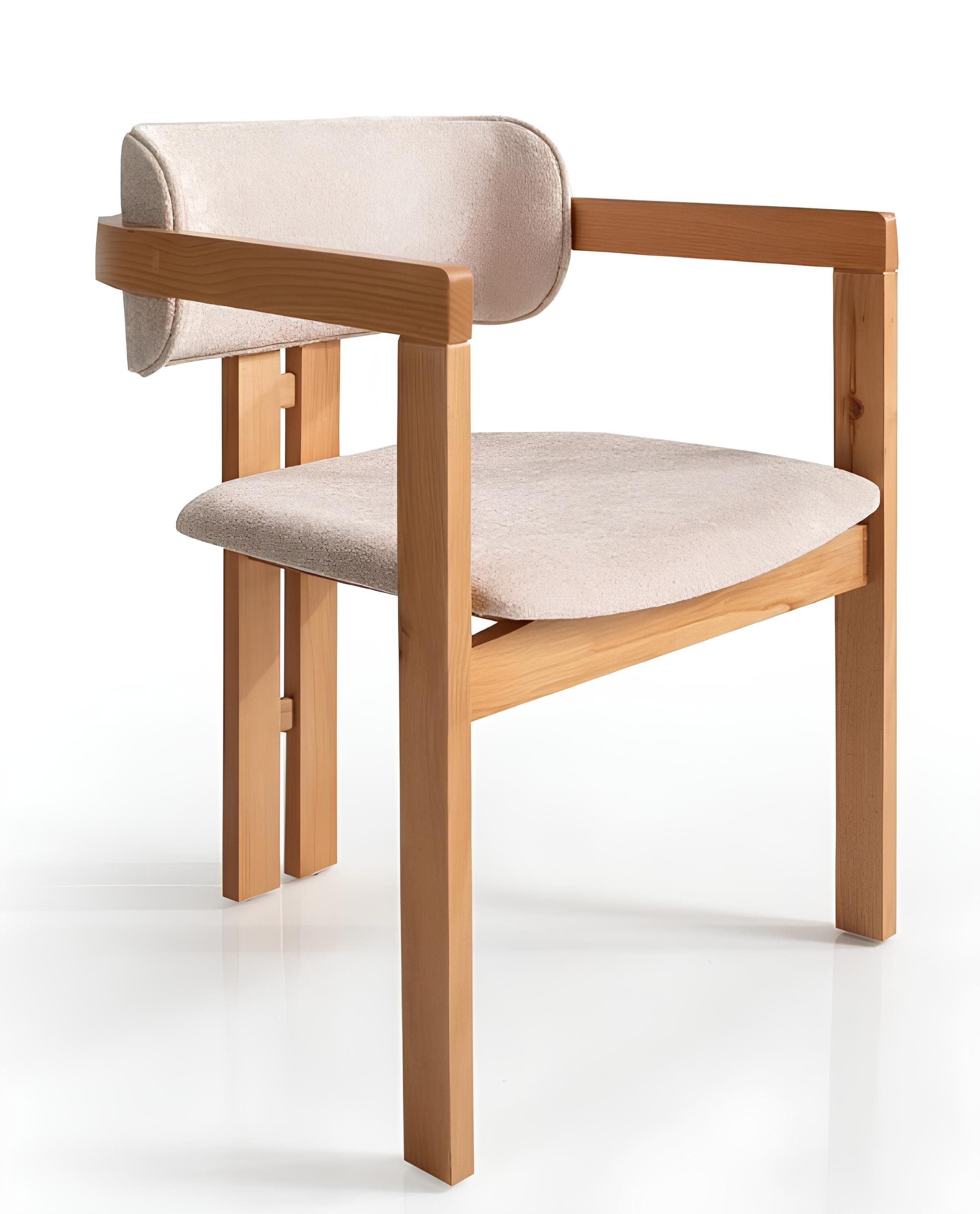 Armlehnstuhl Designer Esszimmerstuhl Küchenstuhl Essstuhl Polsterstuhl Stuhl Beige